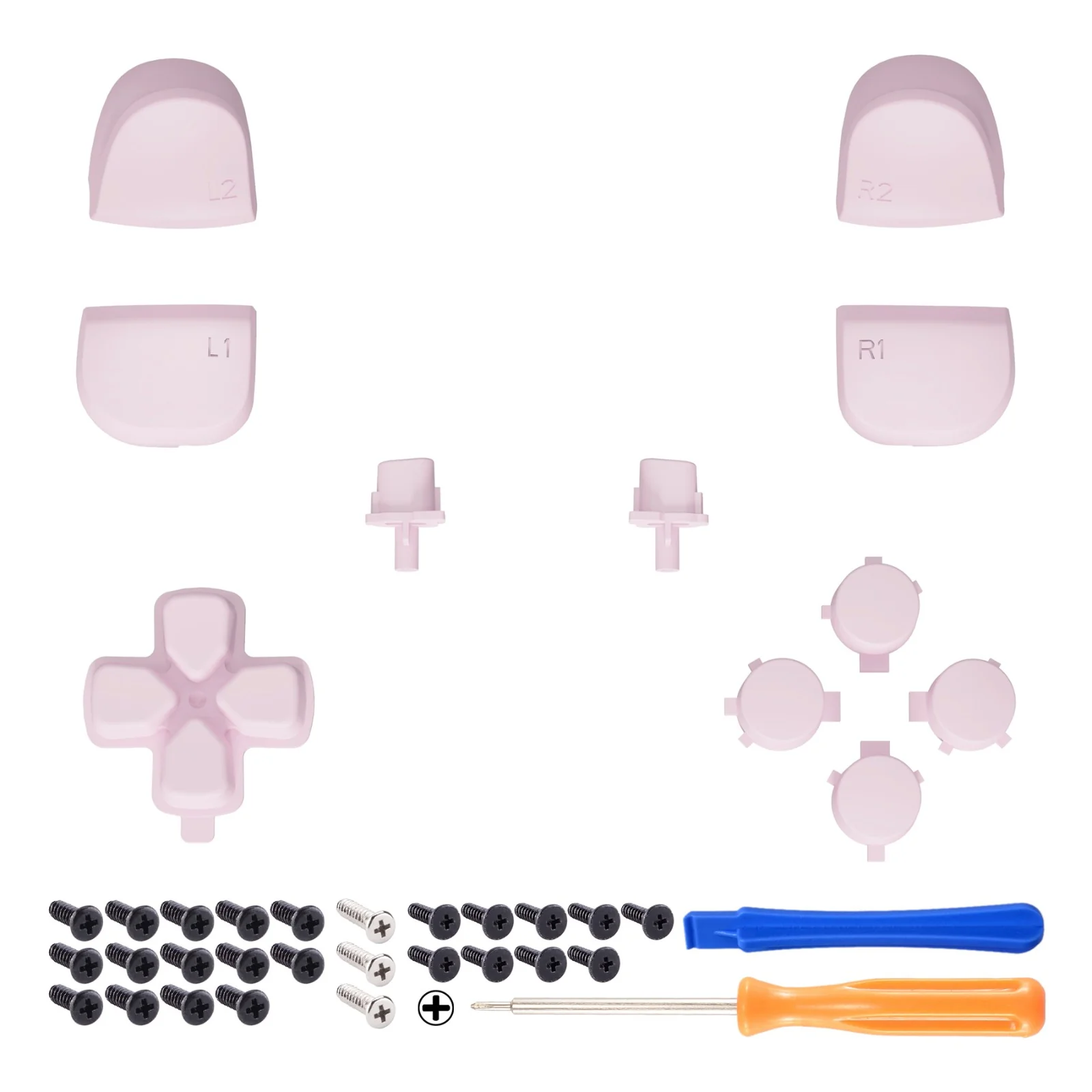 eXtremeRate Replacement Full Set Buttons Compatible with PS5 Controller BDM-010/020 - Cherry Blossoms Pink - Image 8