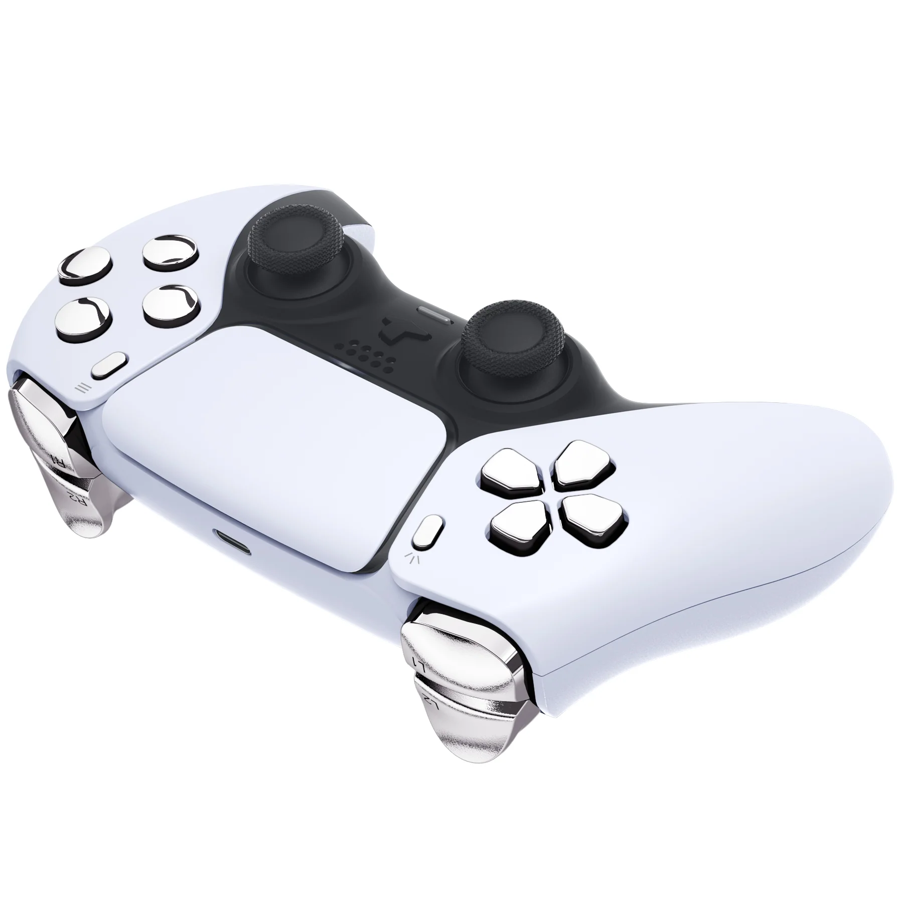 eXtremeRate Replacement Full Set Buttons Compatible with PS5 Controller BDM-010/020 - Chrome Silver - Image 6