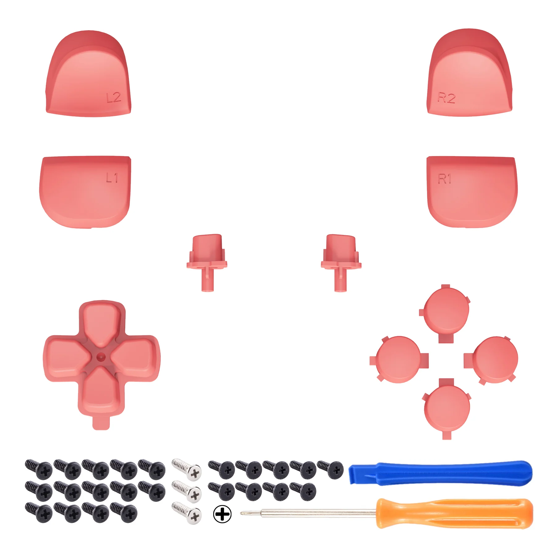 eXtremeRate Replacement Full Set Buttons Compatible with PS5 Controller BDM-010/020 - Coral - Image 8
