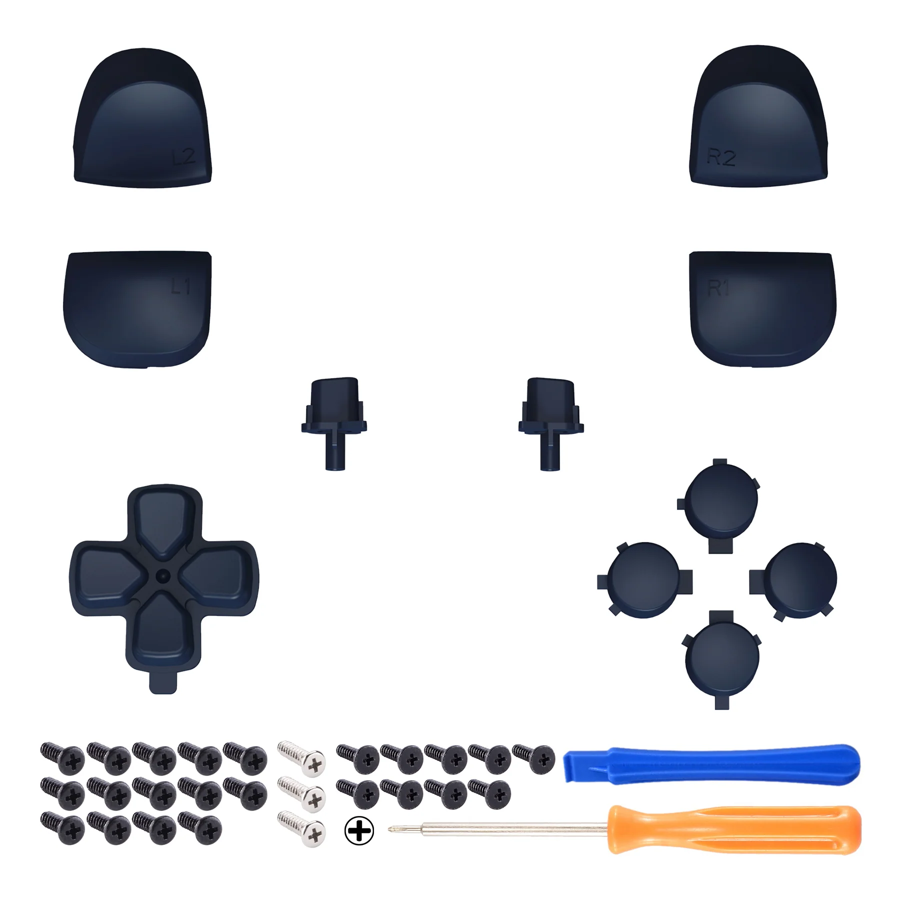 eXtremeRate Replacement Full Set Buttons Compatible with PS5 Controller BDM-010/020 - Midnight Blue - Image 8
