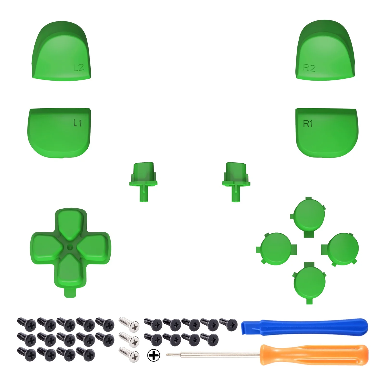 eXtremeRate Replacement Full Set Buttons Compatible with PS5 Controller BDM-010/020 - Green - Image 8