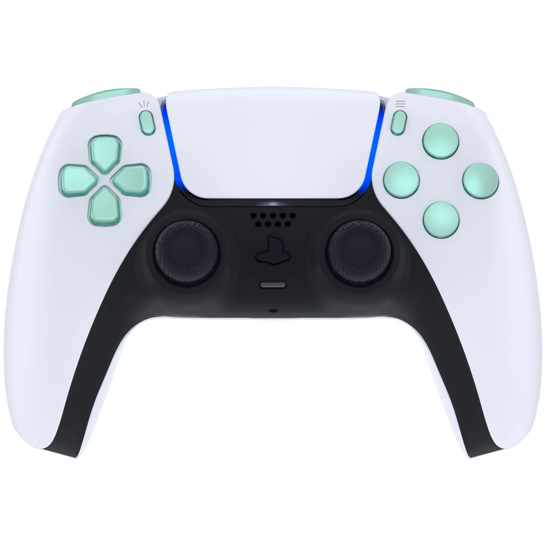 eXtremeRate Replacement Full Set Buttons Compatible with PS5 Controller BDM-010/020 - Metallic Vista Green - Image 2