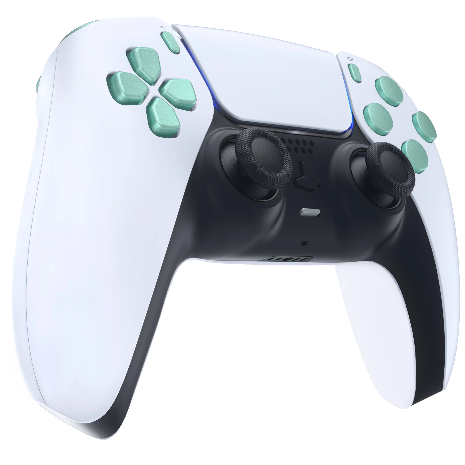 eXtremeRate Replacement Full Set Buttons Compatible with PS5 Controller BDM-010/020 - Metallic Vista Green - Image 5