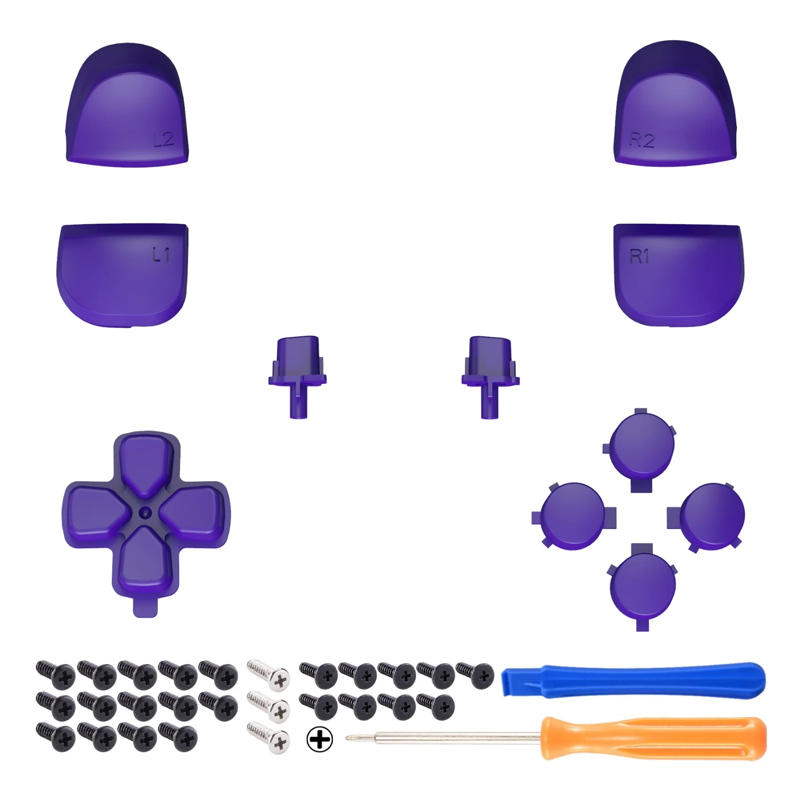 eXtremeRate Replacement Full Set Buttons Compatible with PS5 Controller BDM-010/020 - Purple - Image 8