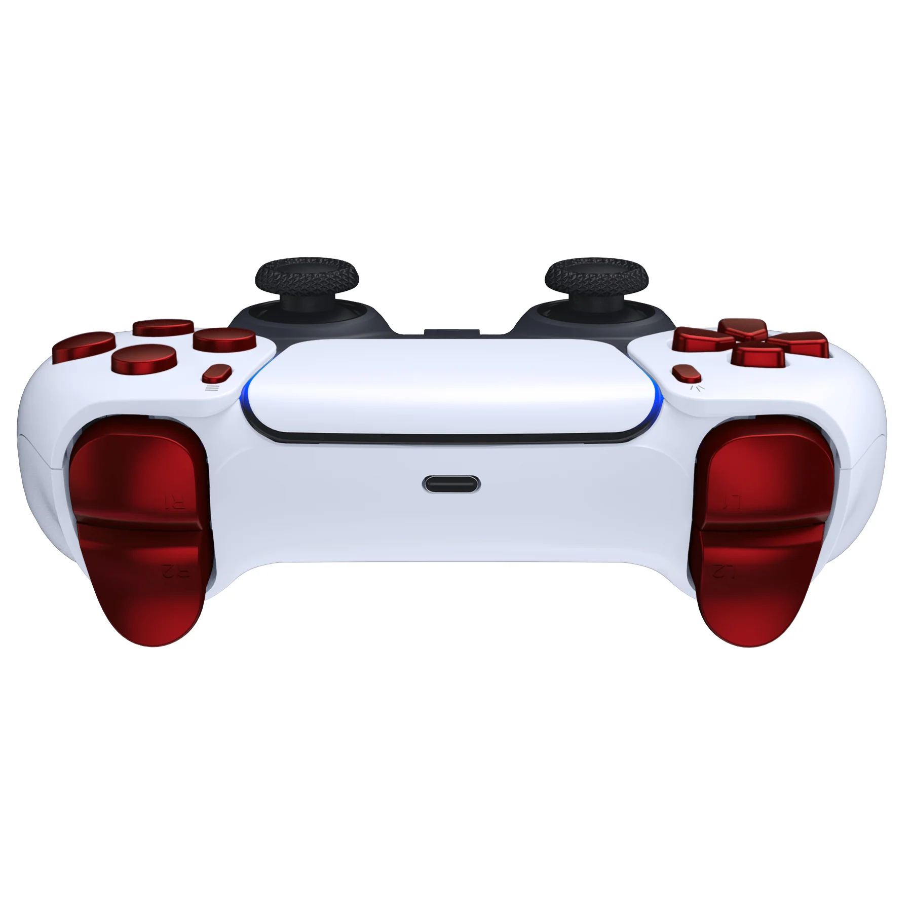 eXtremeRate Replacement Full Set Buttons Compatible with PS5 Controller BDM-010/020 - Scarlet Red - Image 7