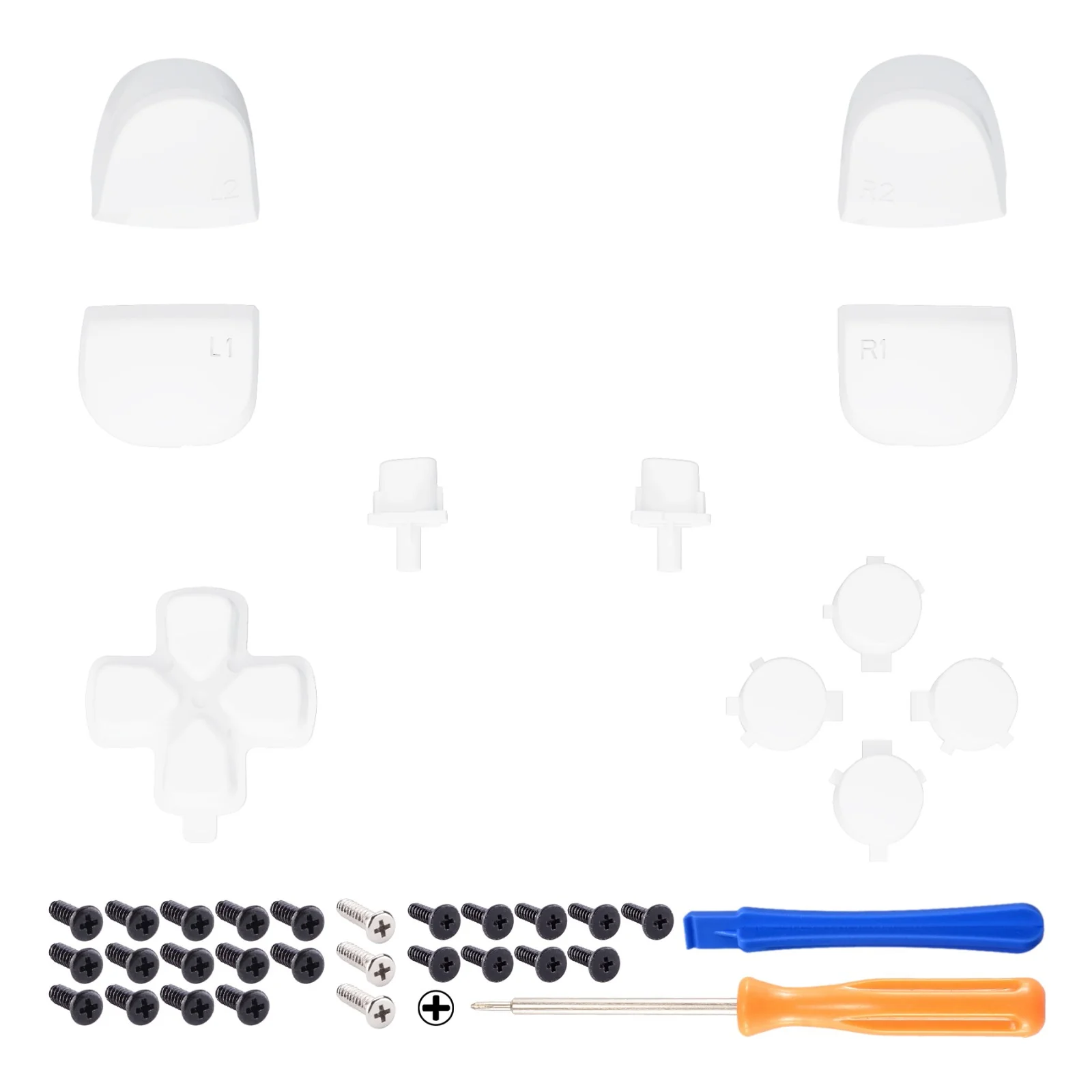 eXtremeRate Replacement Full Set Buttons Compatible with PS5 Controller BDM-010/020 - White - Image 8