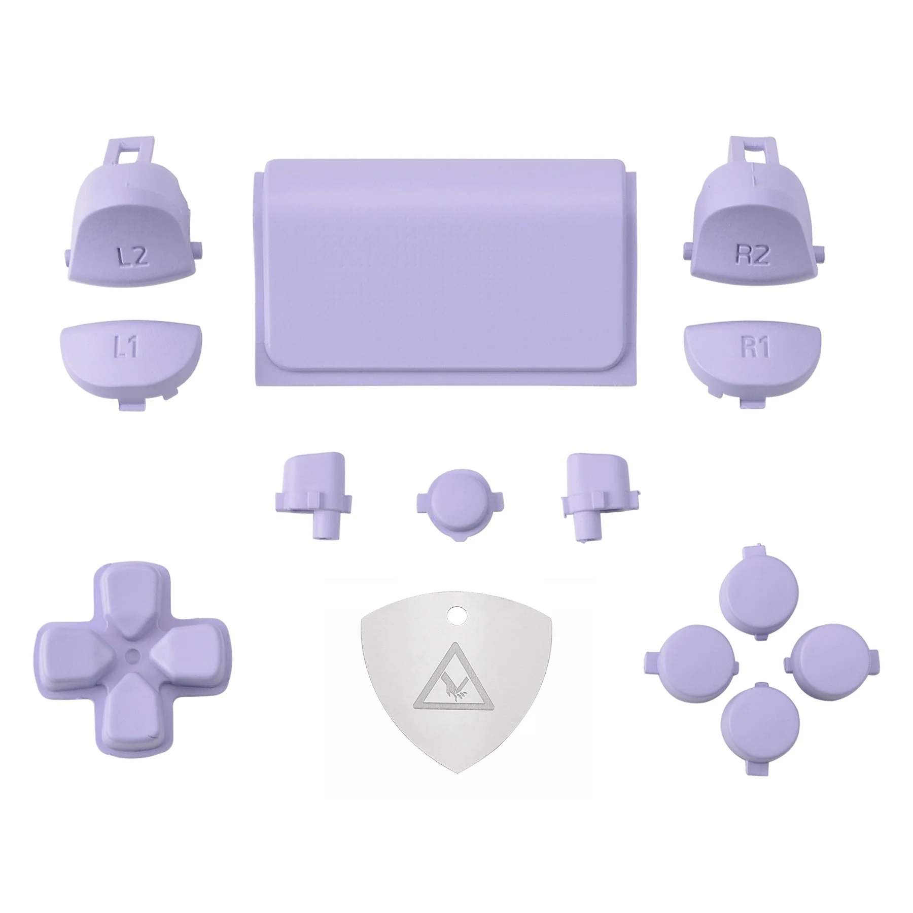 eXtremeRate Replacement Full Set Buttons Compatible with PS4 Slim Pro CUH-ZCT2 Controller - Light Violet - Image 2