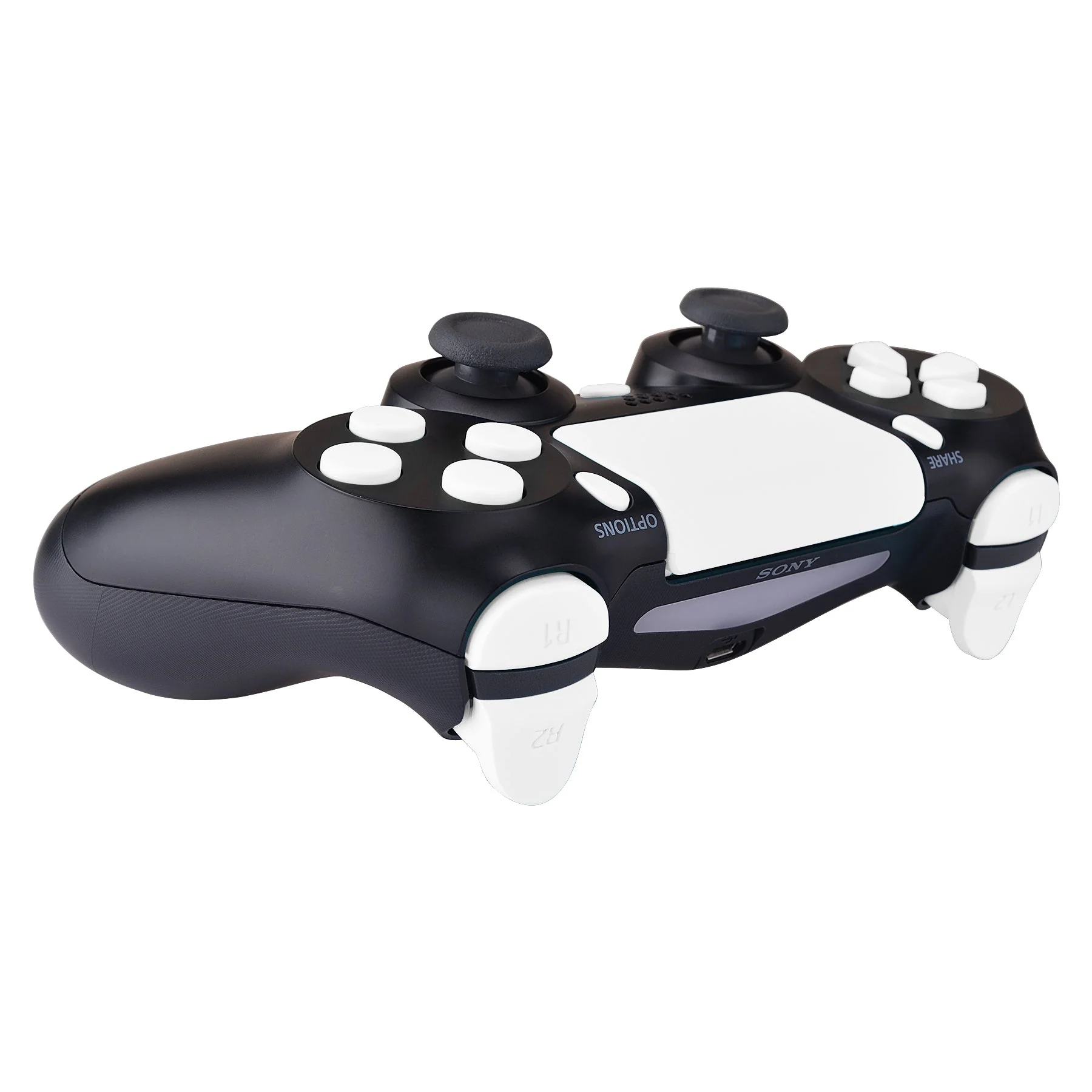 eXtremeRate Replacement Full Set Buttons Compatible with PS4 Slim Pro CUH-ZCT2 Controller - White - Image 7