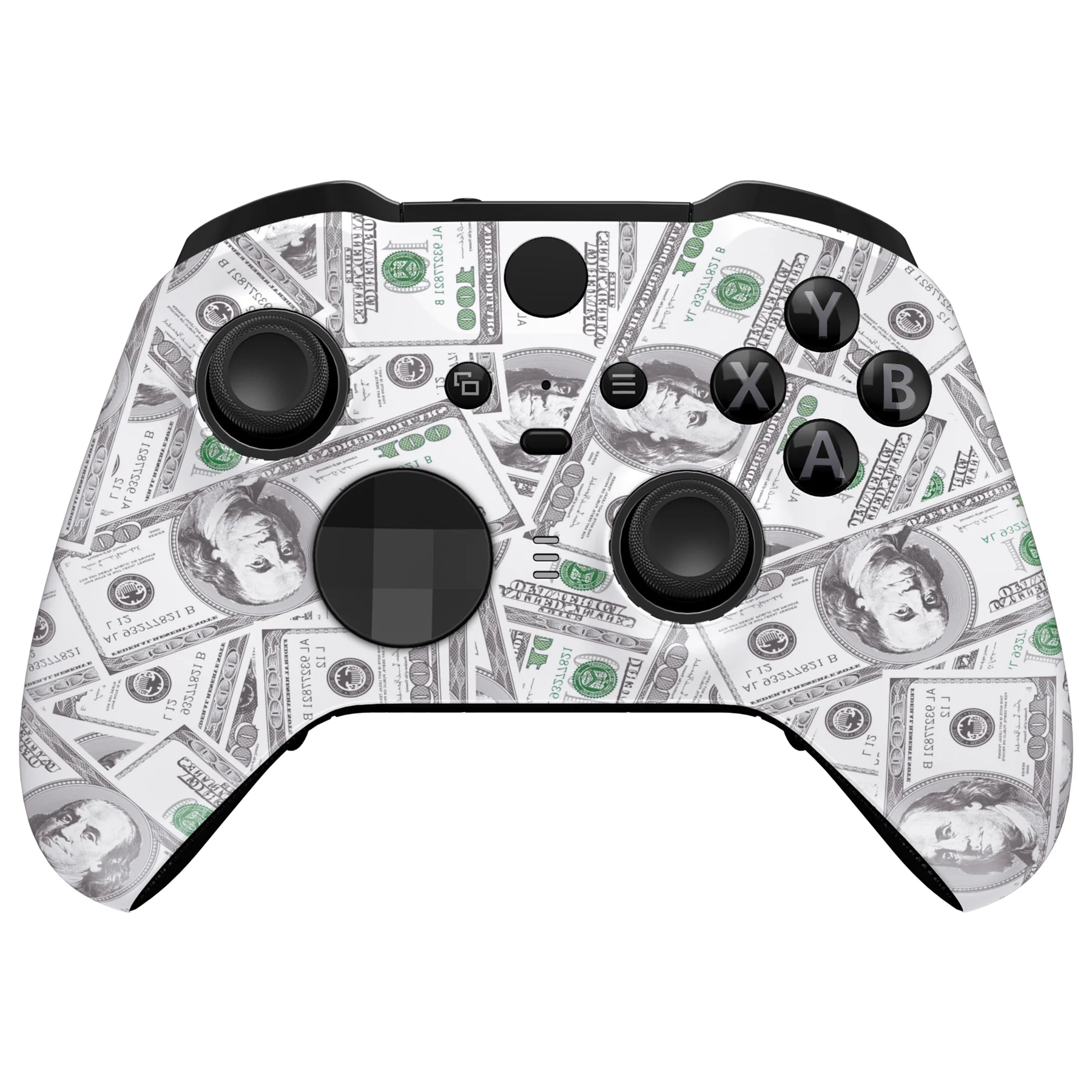 eXtremeRate Replacement Front Housing Shell Case with Accent Rings for Xbox One Elite Series 2 & Elite 2 Core Controller (Model 1797) - The $100 Cash Money - Image 2