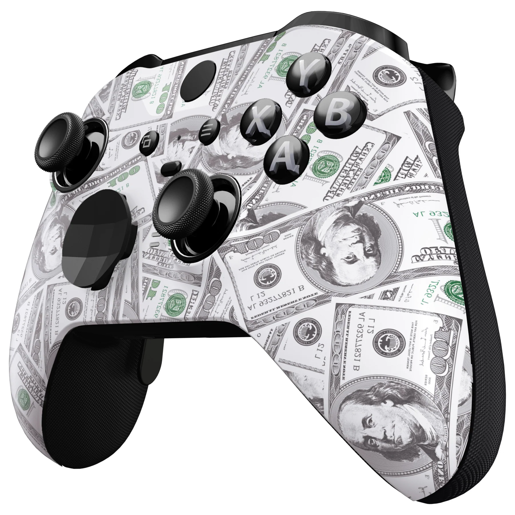 eXtremeRate Replacement Front Housing Shell Case with Accent Rings for Xbox One Elite Series 2 & Elite 2 Core Controller (Model 1797) - The $100 Cash Money - Image 5