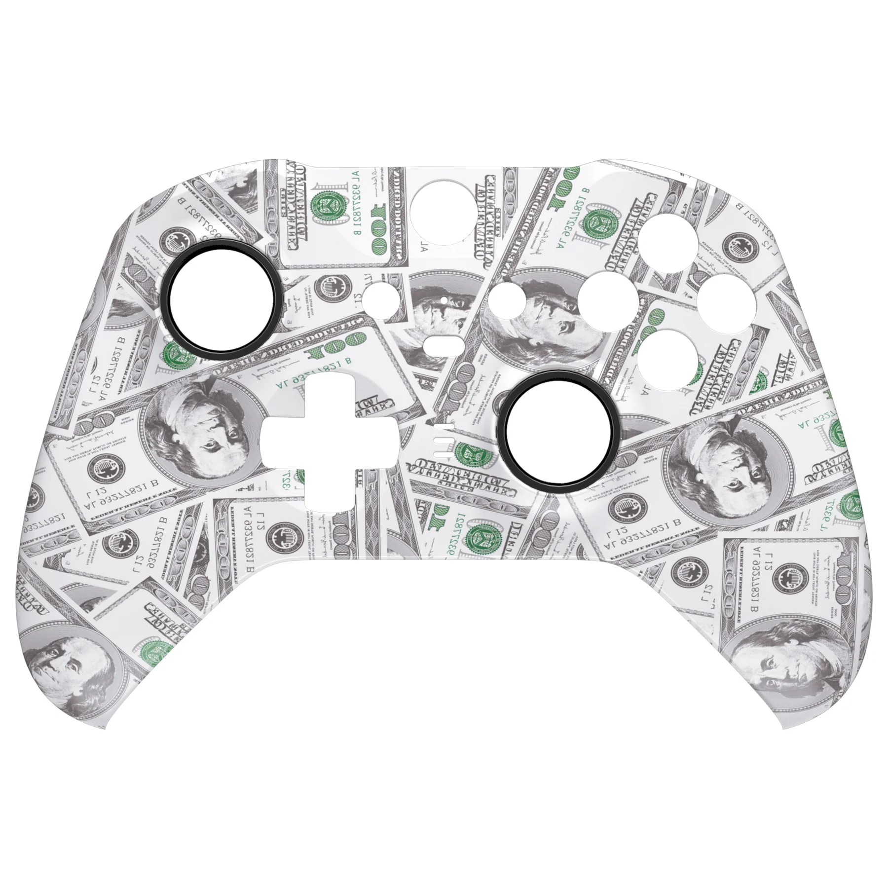 eXtremeRate Replacement Front Housing Shell Case with Accent Rings for Xbox One Elite Series 2 & Elite 2 Core Controller (Model 1797) - The $100 Cash Money - Image 8
