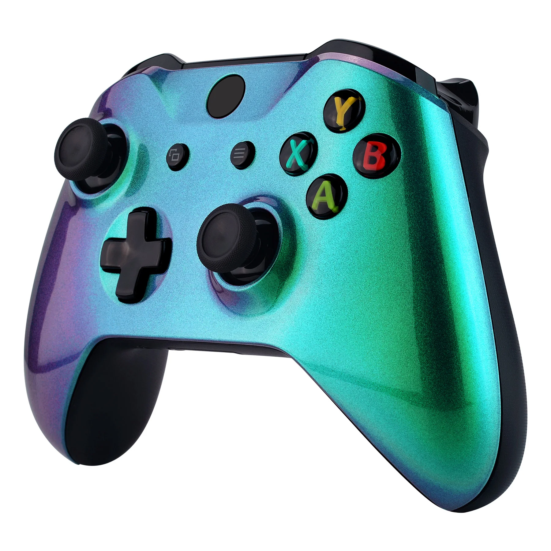 eXtremeRate Replacement Front Housing Shell for Xbox One X & S Controller (Model 1708) - Chameleon Green Purple - Image 4