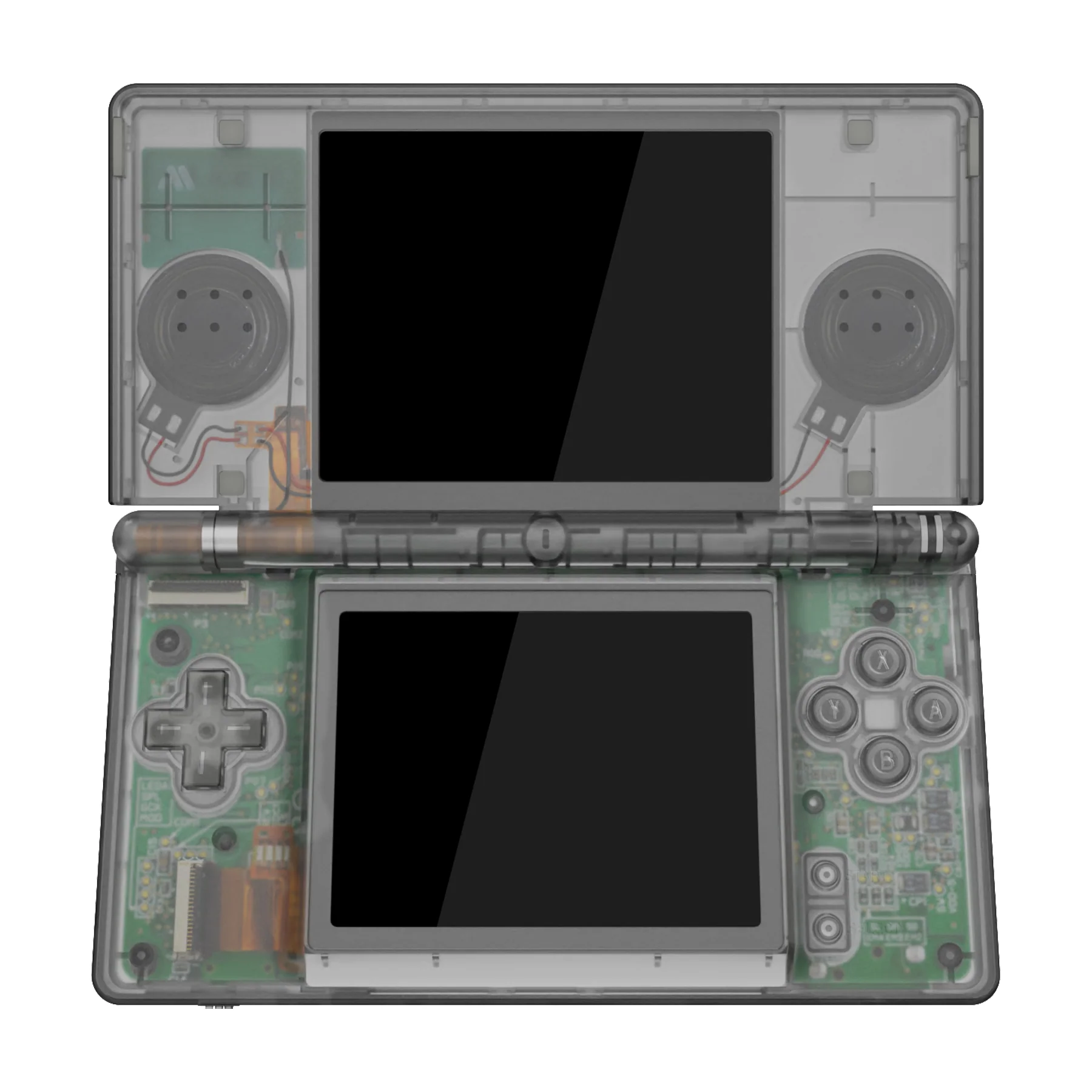 eXtremeRate Replacement Full Housing Shell & Buttons with Screen Lens for Nintendo DS Lite NDSL - Clear Black - Image 3
