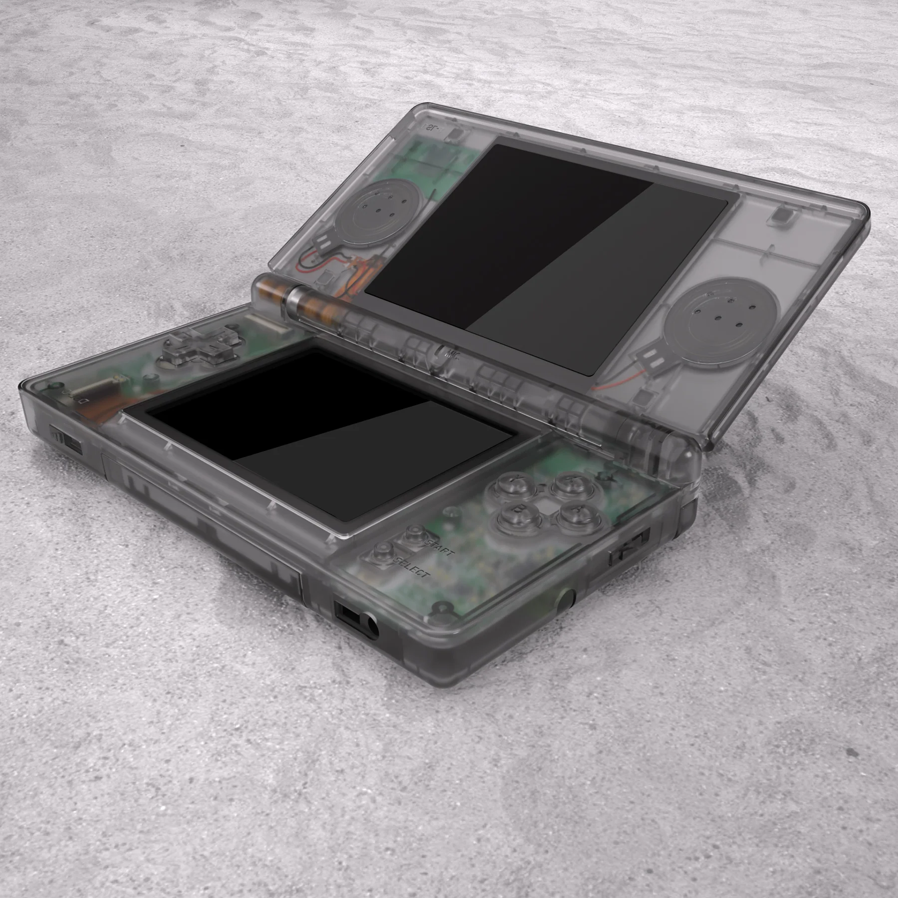 eXtremeRate Replacement Full Housing Shell & Buttons with Screen Lens for Nintendo DS Lite NDSL - Clear Black - Image 7