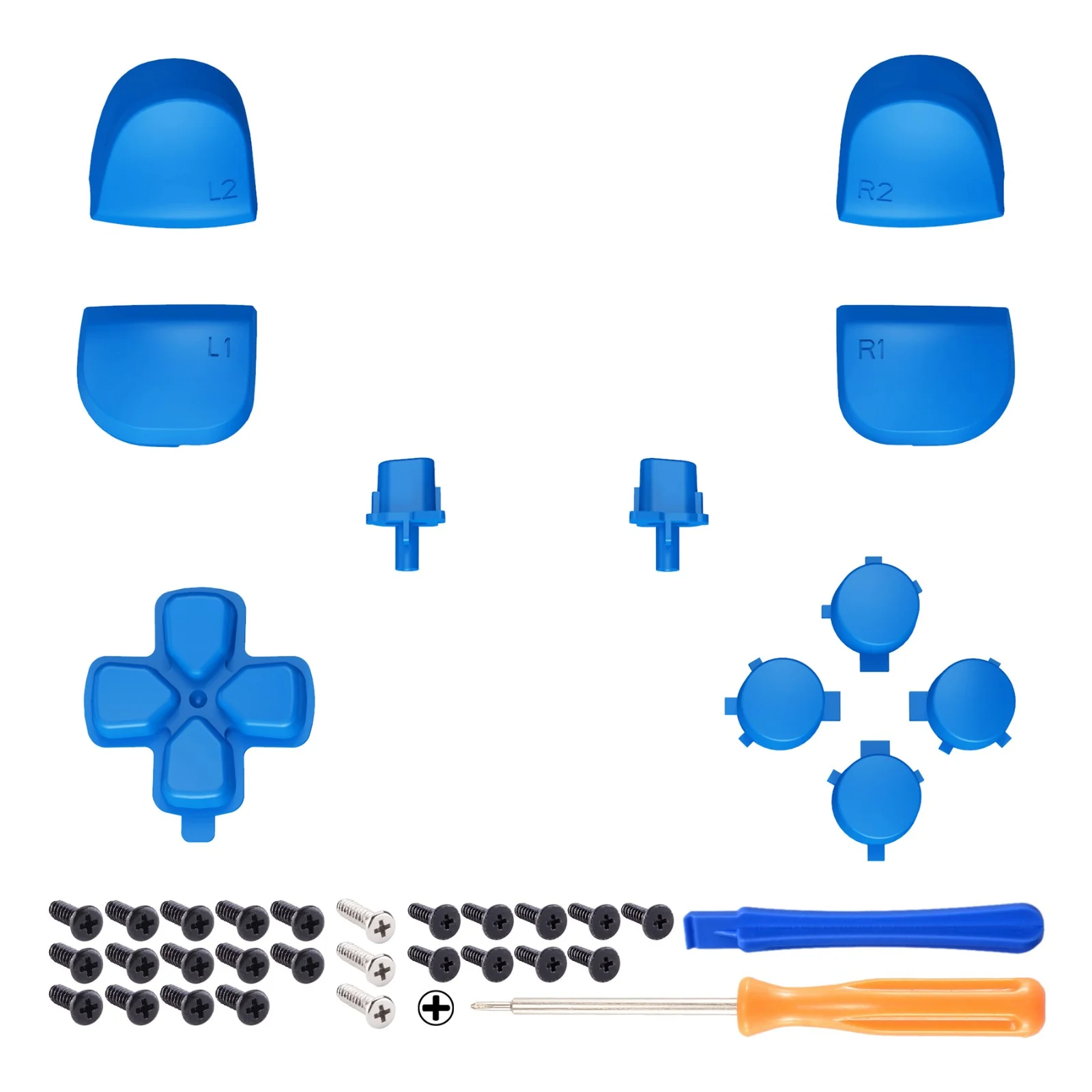 eXtremeRate Replacement Full Set Buttons Compatible with PS5 Controller BDM-010/020 - Blue - Image 8