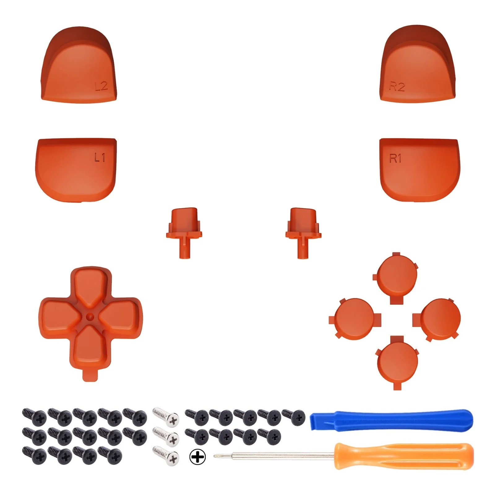 eXtremeRate Replacement Full Set Buttons Compatible with PS5 Controller BDM-010/020 - Orange - Image 8