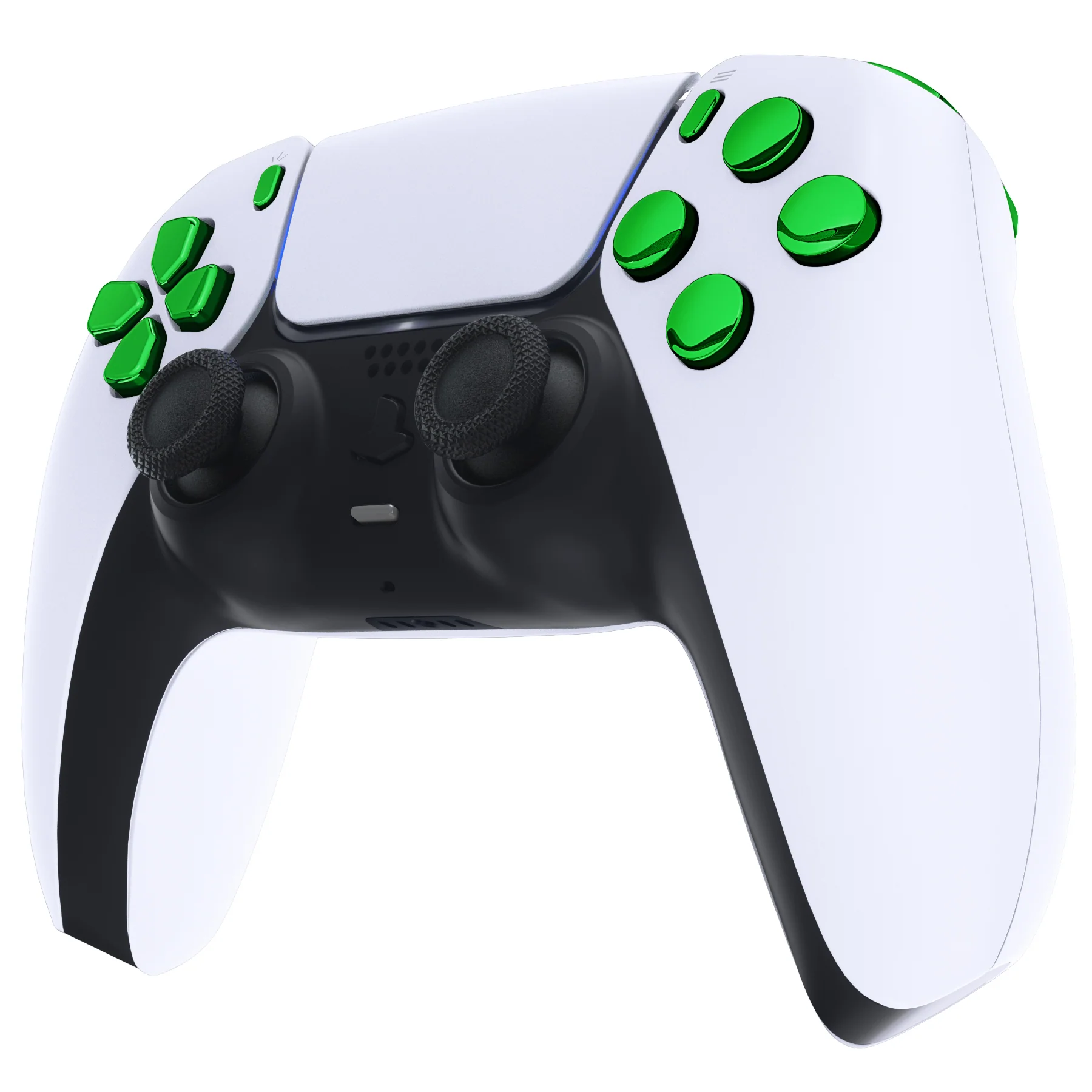 eXtremeRate Replacement Full Set Buttons Compatible with PS5 Controller BDM-030/040/050/060 - Chrome Green - Image 5