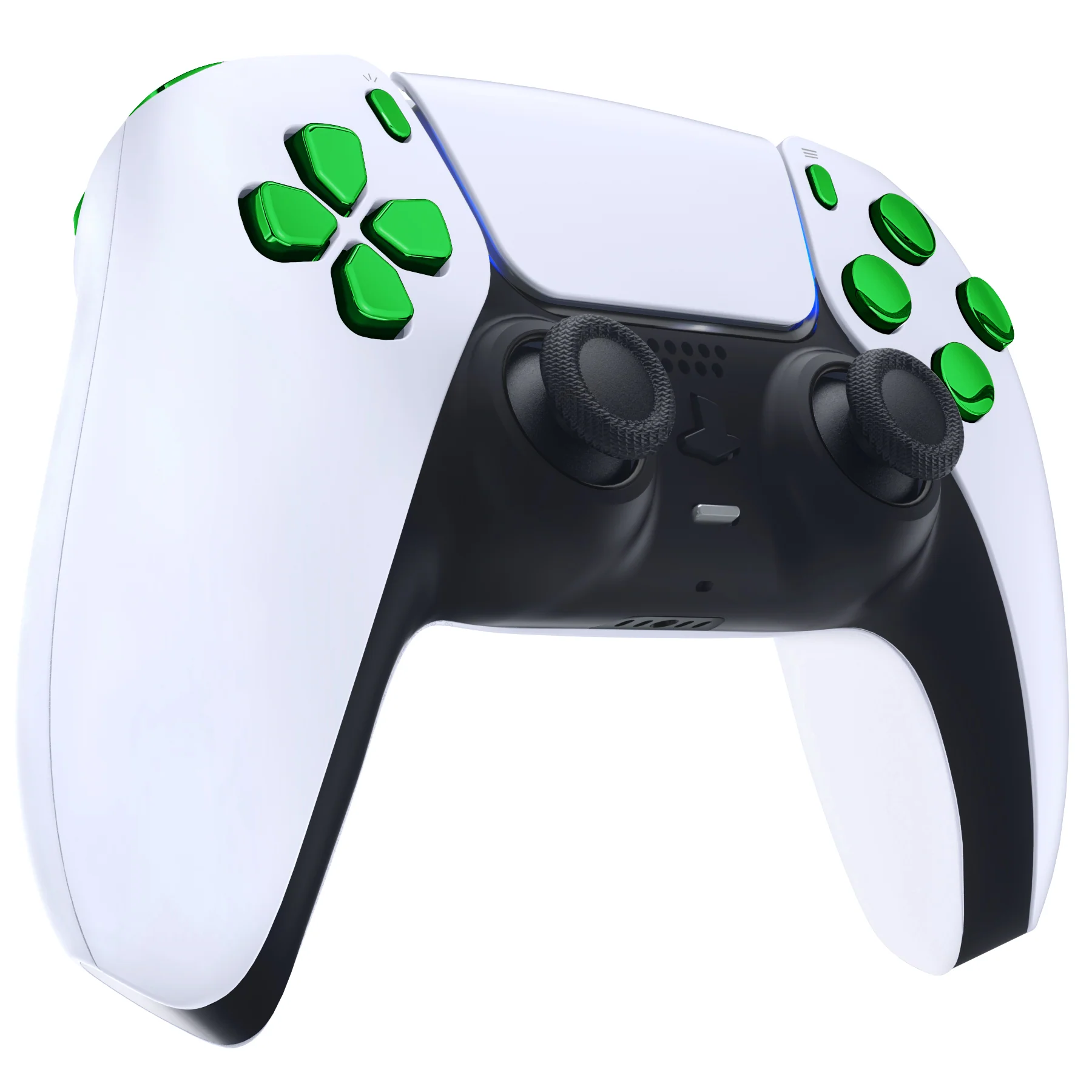 eXtremeRate Replacement Full Set Buttons Compatible with PS5 Controller BDM-030/040/050/060 - Chrome Green - Image 6