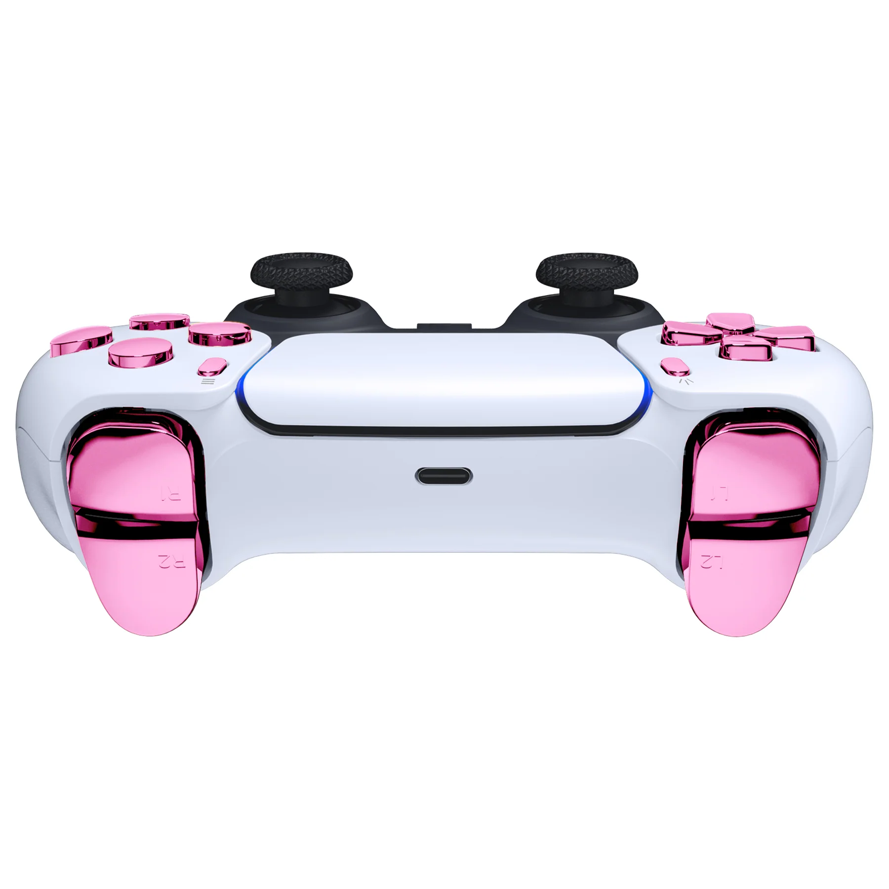 eXtremeRate Replacement Full Set Buttons Compatible with PS5 Controller BDM-030/040/050/060 - Chrome Pink - Image 8