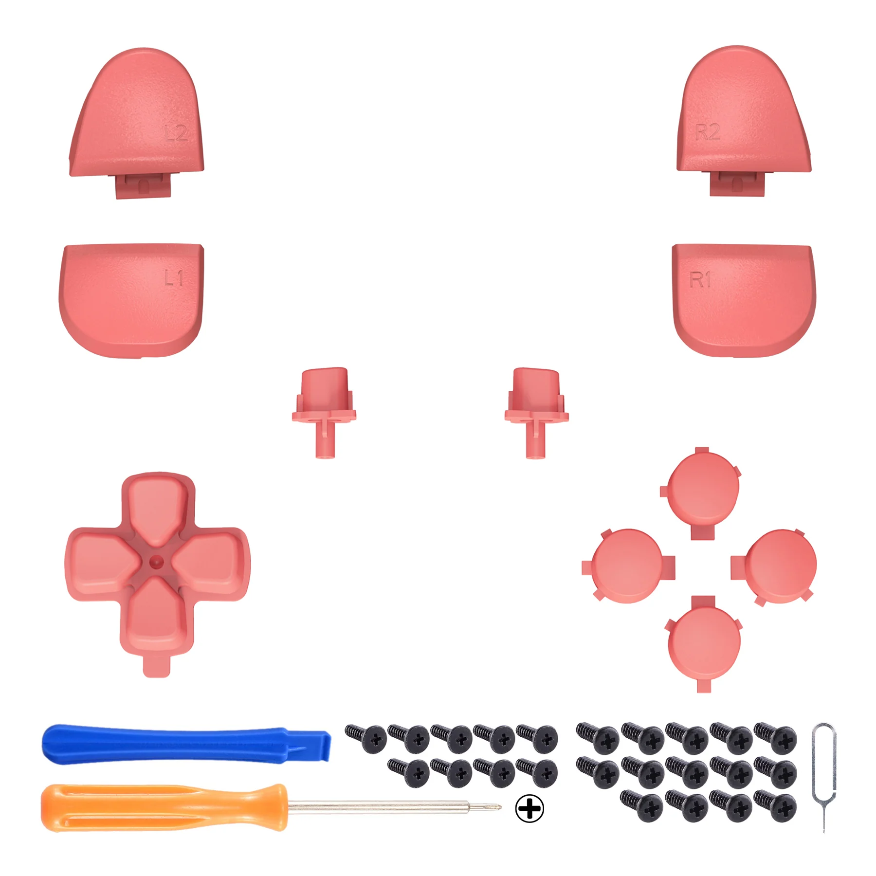 eXtremeRate Replacement Full Set Buttons Compatible with PS5 Controller BDM-030/040/050/060 - Coral - Image 2