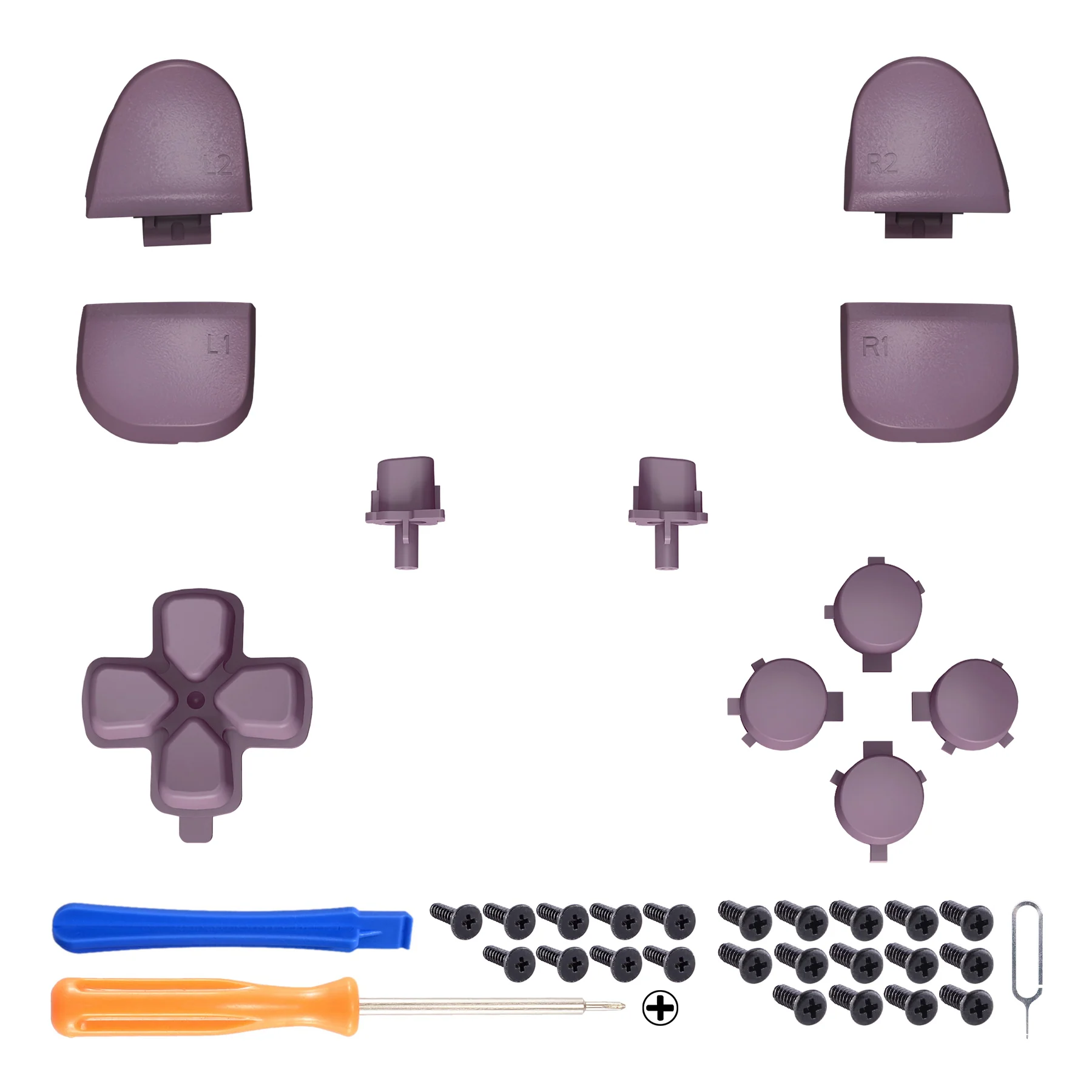 eXtremeRate Replacement Full Set Buttons Compatible with PS5 Controller BDM-030/040/050/060 - Dark Grayish Violet - Image 2