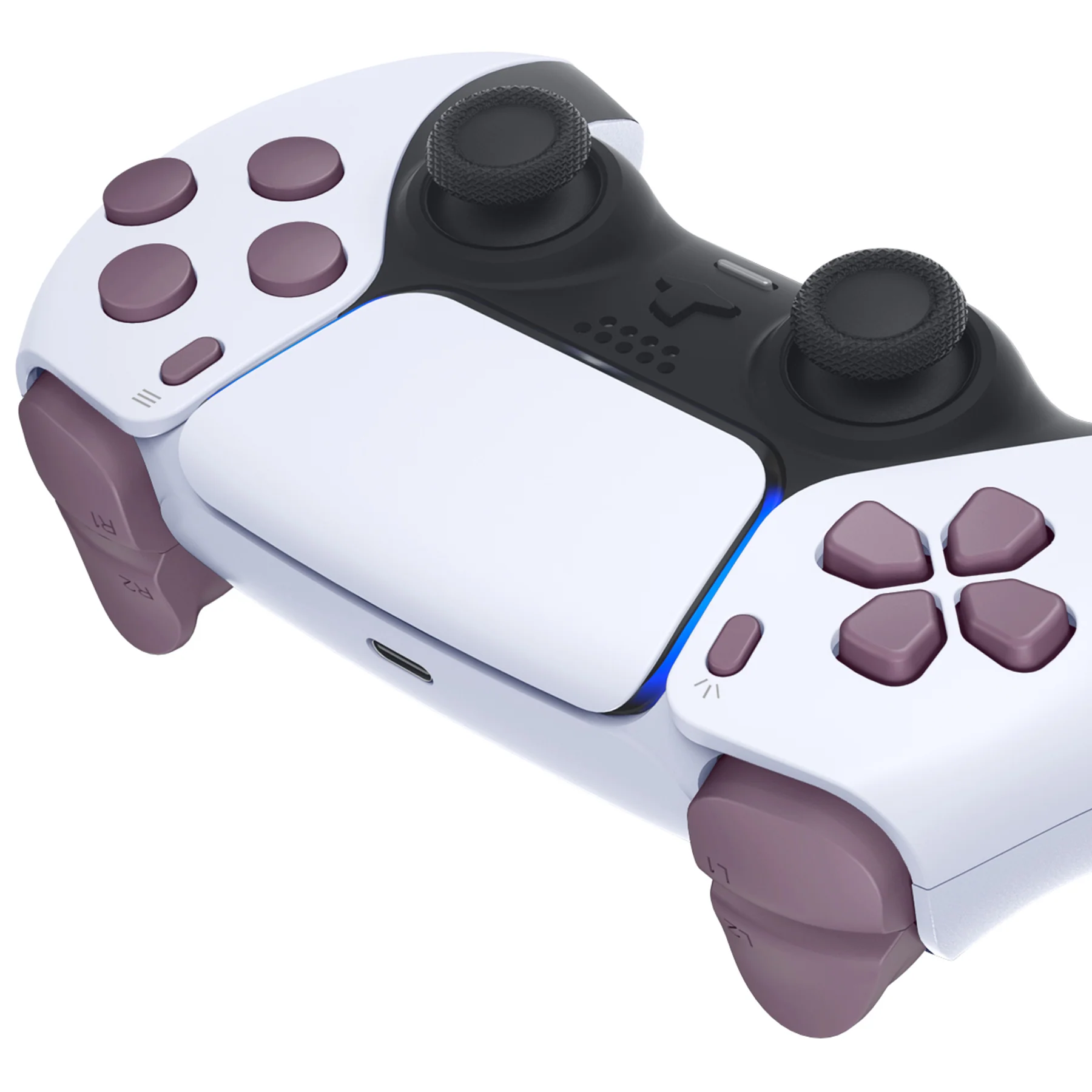 eXtremeRate Replacement Full Set Buttons Compatible with PS5 Controller BDM-030/040/050/060 - Dark Grayish Violet - Image 7