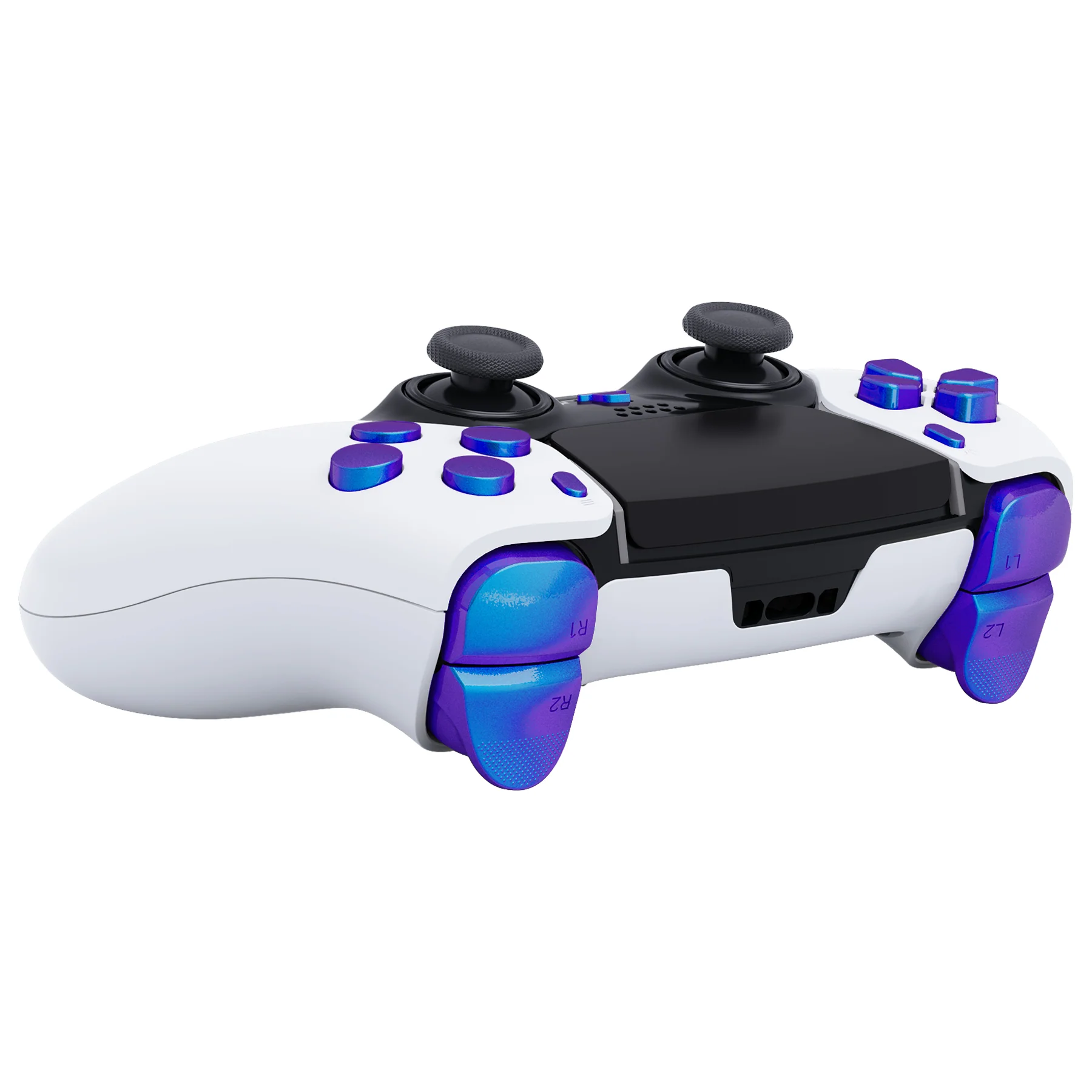 eXtremeRate Replacement Full Set Buttons Compatible with PS5 Edge Controller - Chameleon Purple Blue - Image 7