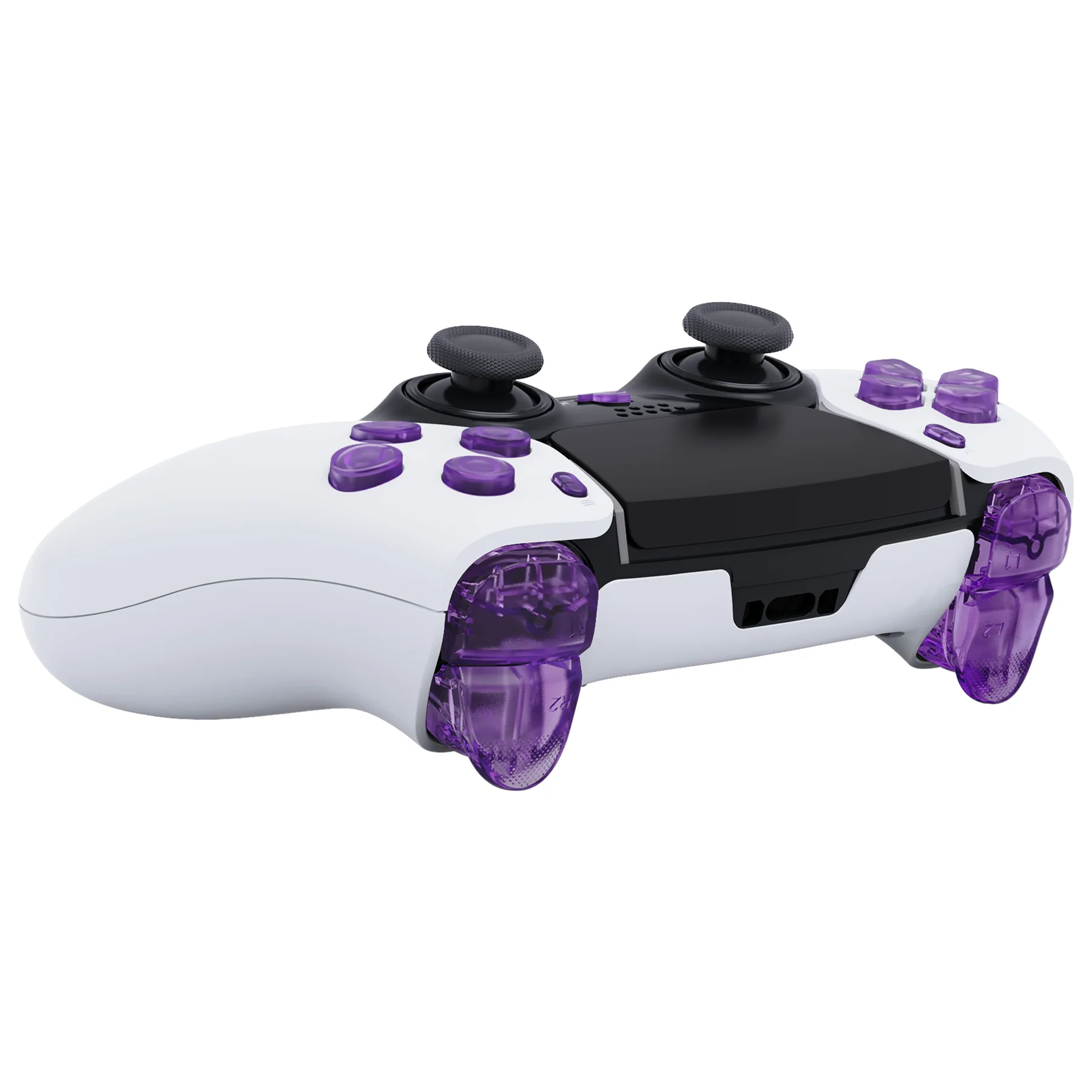 eXtremeRate Replacement Full Set Buttons Compatible with PS5 Edge Controller - Clear Atomic Purple - Image 7