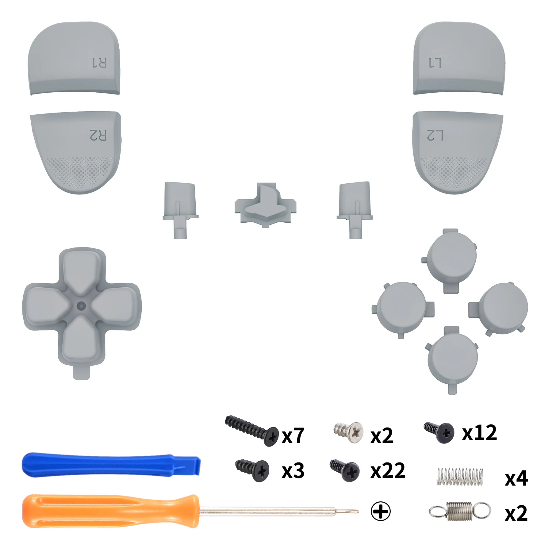 eXtremeRate Replacement Full Set Buttons Compatible with PS5 Edge Controller - New Hope Gray - Image 2