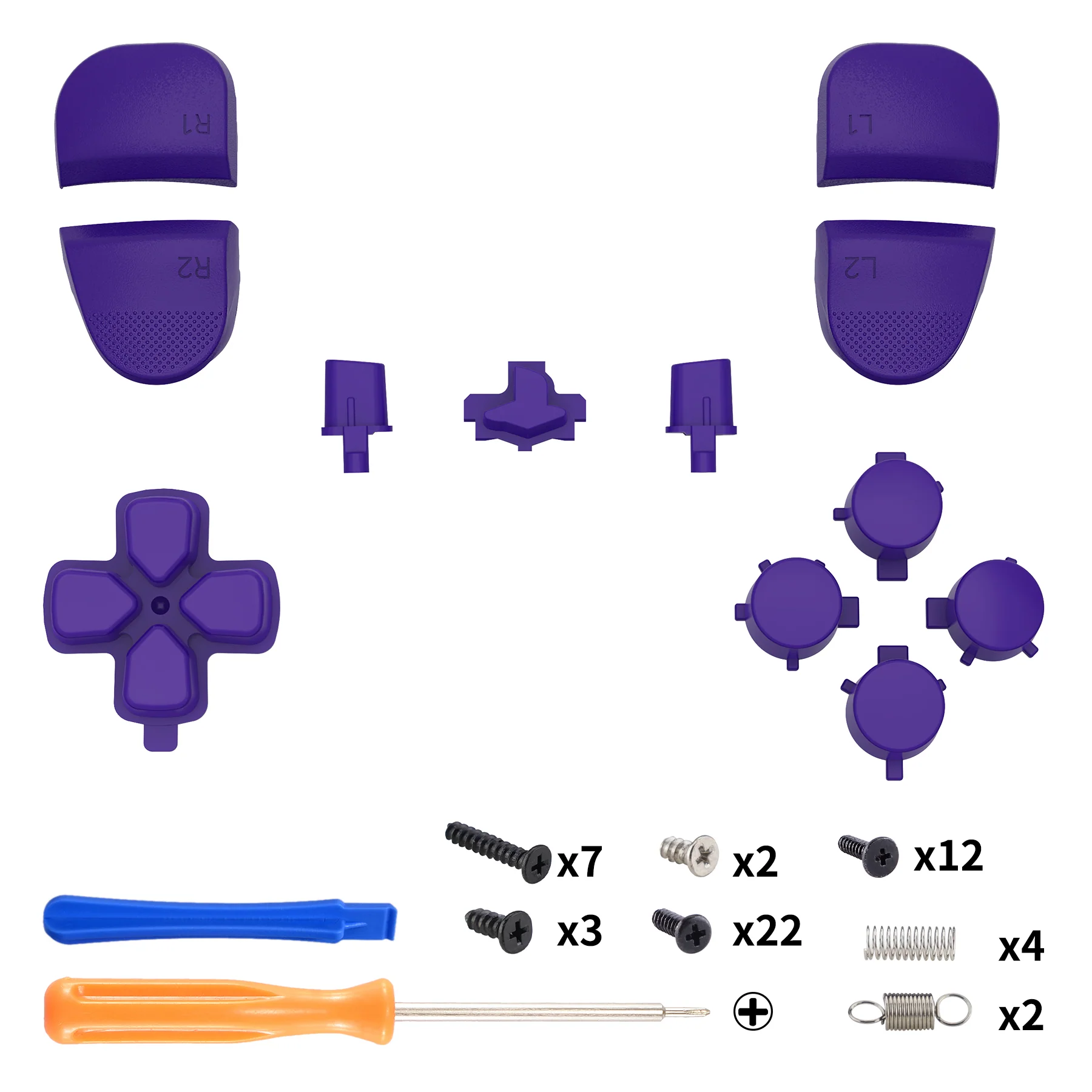 eXtremeRate Replacement Full Set Buttons Compatible with PS5 Edge Controller - Purple - Image 2