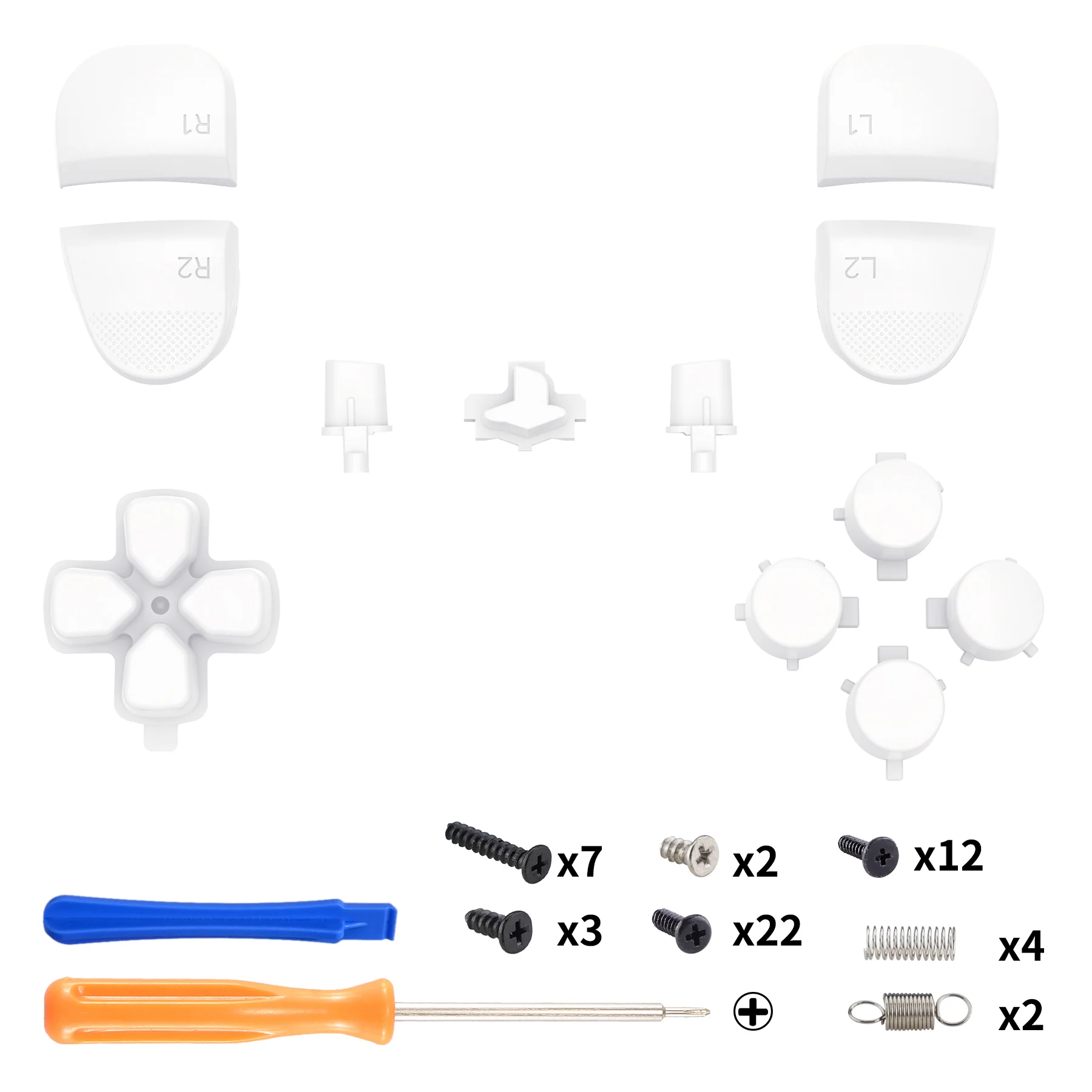 eXtremeRate Replacement Full Set Buttons Compatible with PS5 Edge Controller - White - Image 2