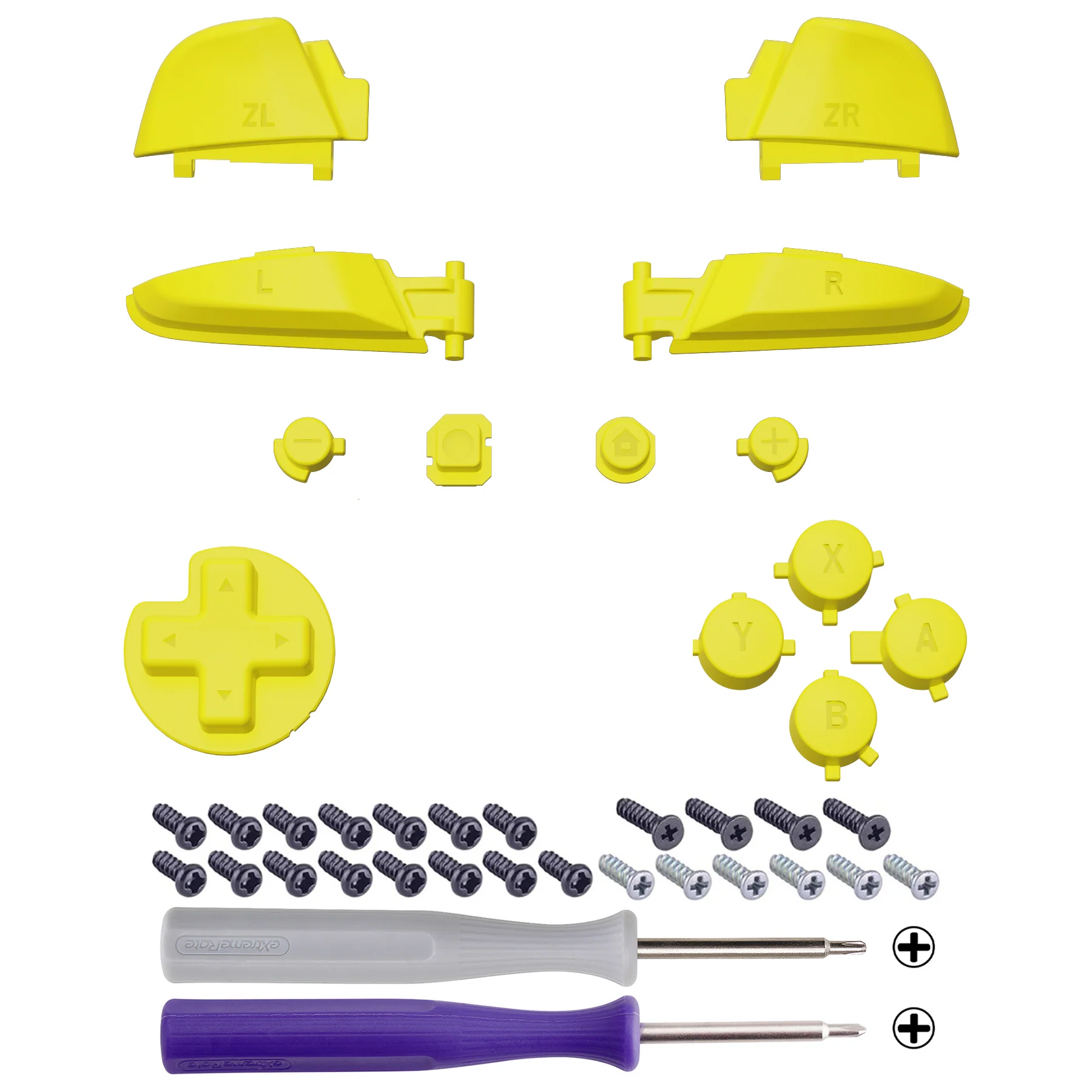eXtremeRate DIY Replacement Full Set Buttons for Nintendo Switch Pro Controller - Sunflower Yellow - Image 2