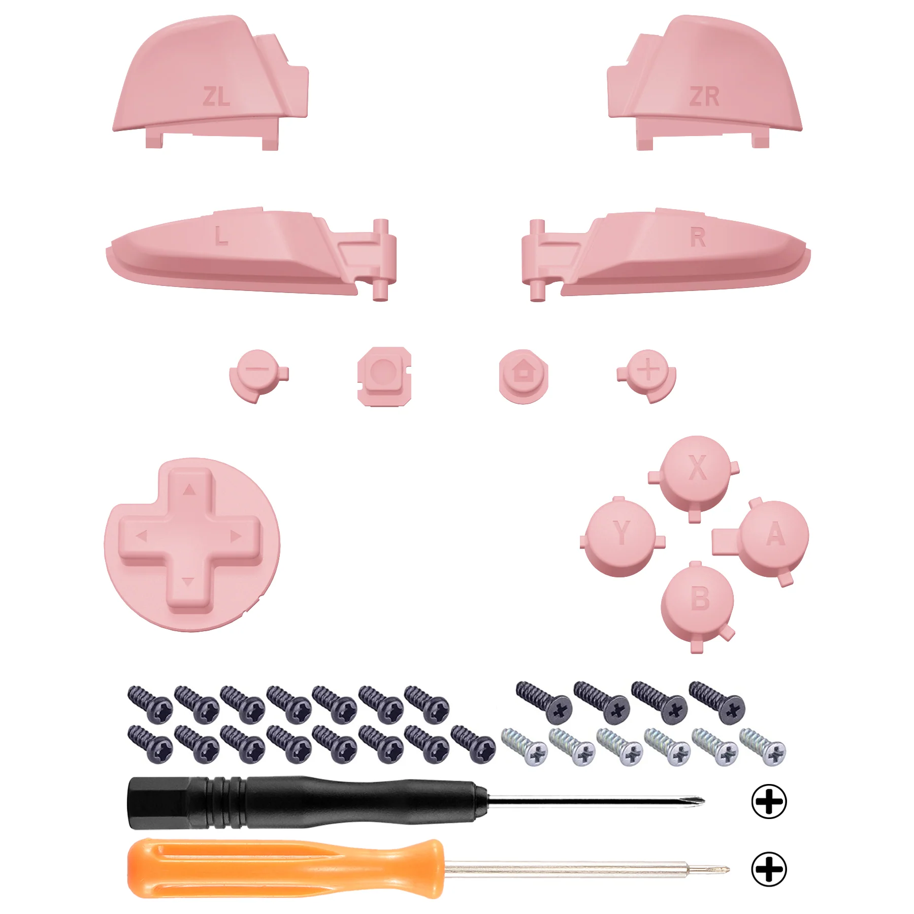eXtremeRate DIY Replacement Full Set Buttons for Nintendo Switch Pro Controller - Puffy Pink - Image 2