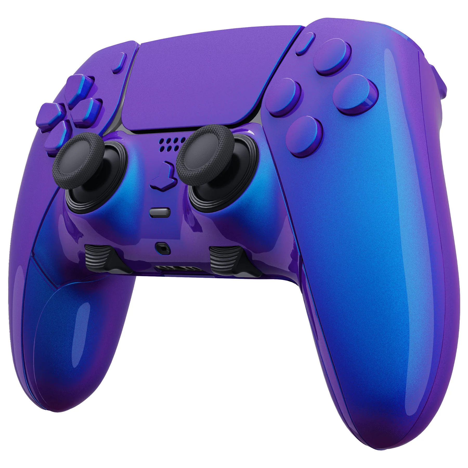 eXtremeRate Replacement Full Set Shells with Buttons Compatible with PS5 Edge Controller - Chameleon Purple Blue - Image 5