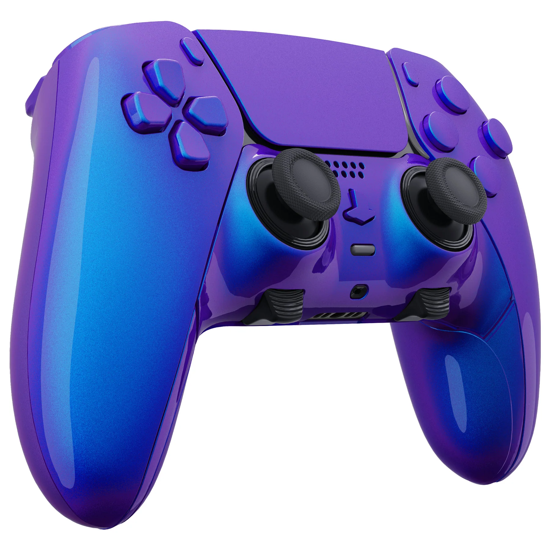 eXtremeRate Replacement Full Set Shells with Buttons Compatible with PS5 Edge Controller - Chameleon Purple Blue - Image 6