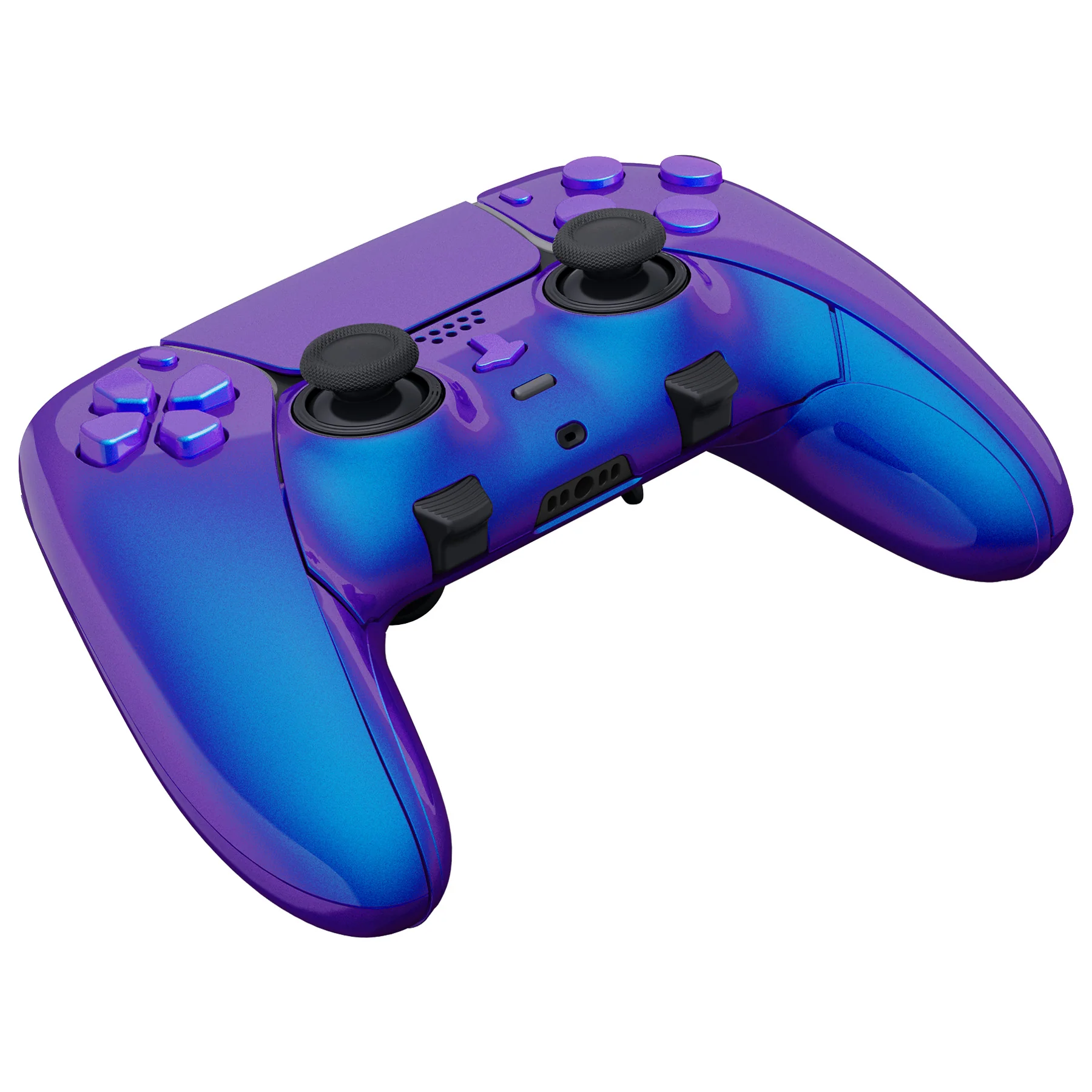 eXtremeRate Replacement Full Set Shells with Buttons Compatible with PS5 Edge Controller - Chameleon Purple Blue - Image 8