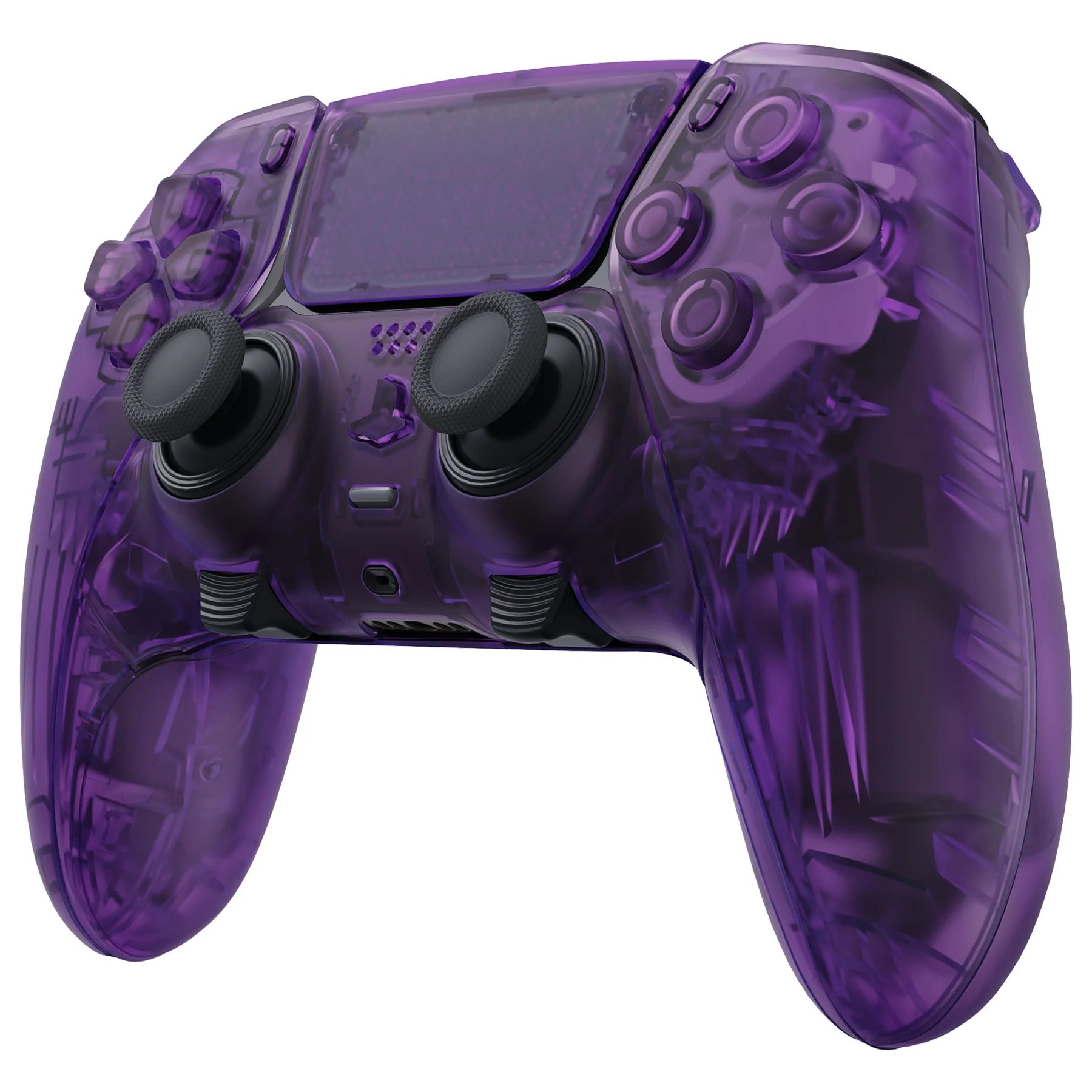 eXtremeRate Replacement Full Set Shells with Buttons Compatible with PS5 Edge Controller - Clear Atomic Purple - Image 4