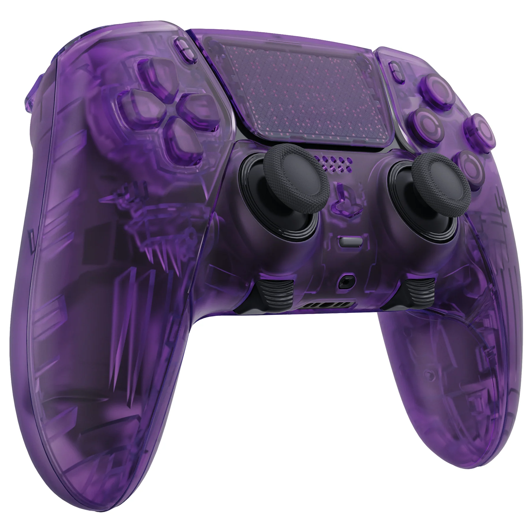 eXtremeRate Replacement Full Set Shells with Buttons Compatible with PS5 Edge Controller - Clear Atomic Purple - Image 5