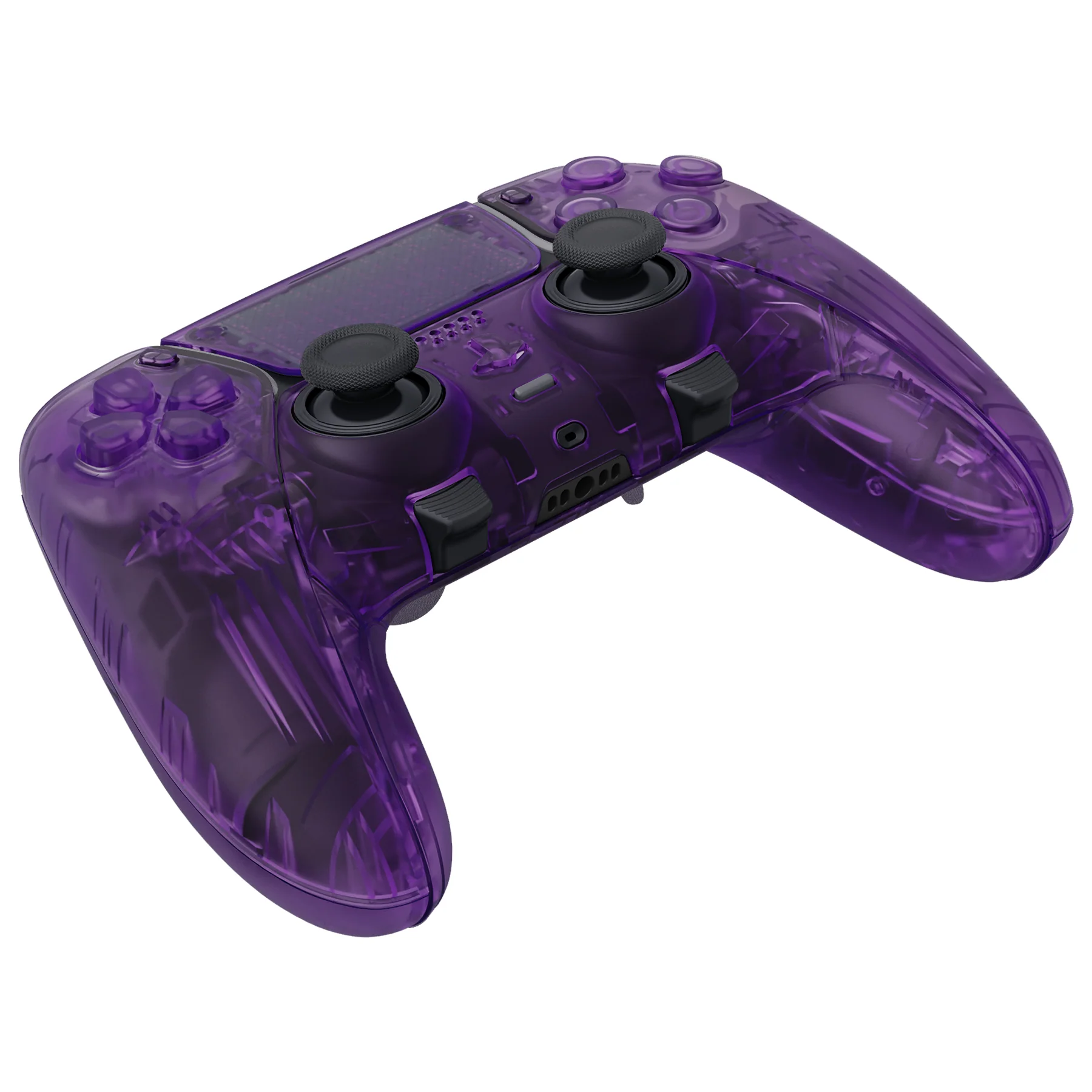 eXtremeRate Replacement Full Set Shells with Buttons Compatible with PS5 Edge Controller - Clear Atomic Purple - Image 7
