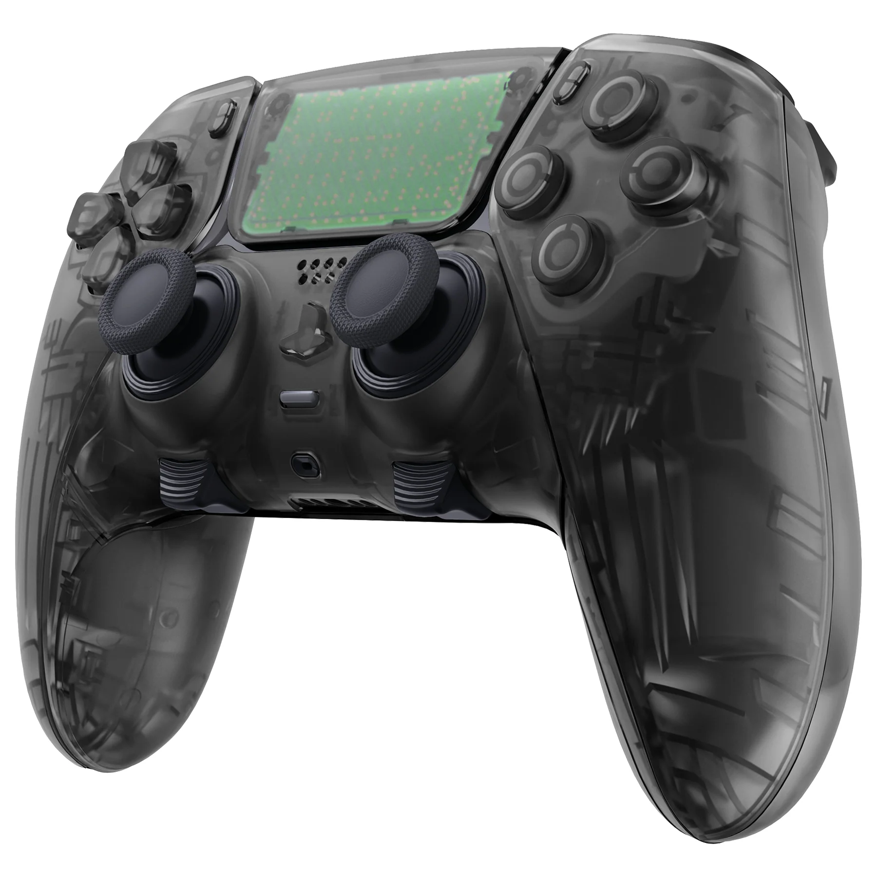 eXtremeRate Replacement Full Set Shells with Buttons Compatible with PS5 Edge Controller - Clear Black - Image 4