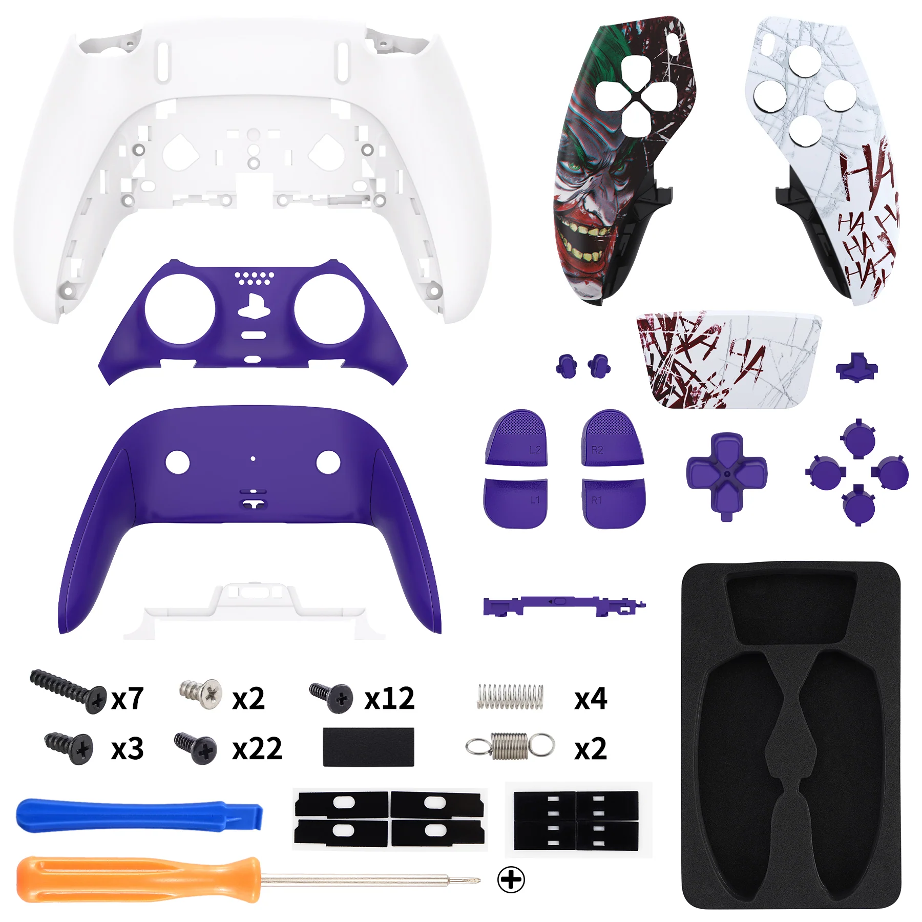 eXtremeRate Replacement Full Set Shells with Buttons Compatible with PS5 Edge Controller - Clown HAHAHA - Image 2