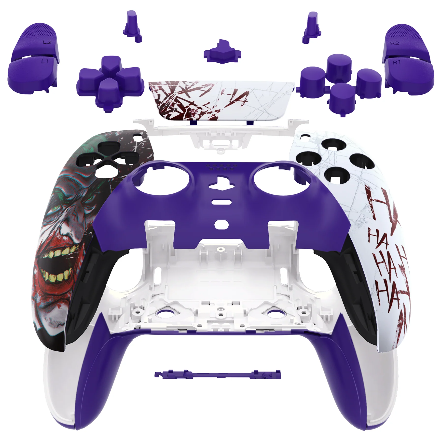 eXtremeRate Replacement Full Set Shells with Buttons Compatible with PS5 Edge Controller - Clown HAHAHA - Image 3