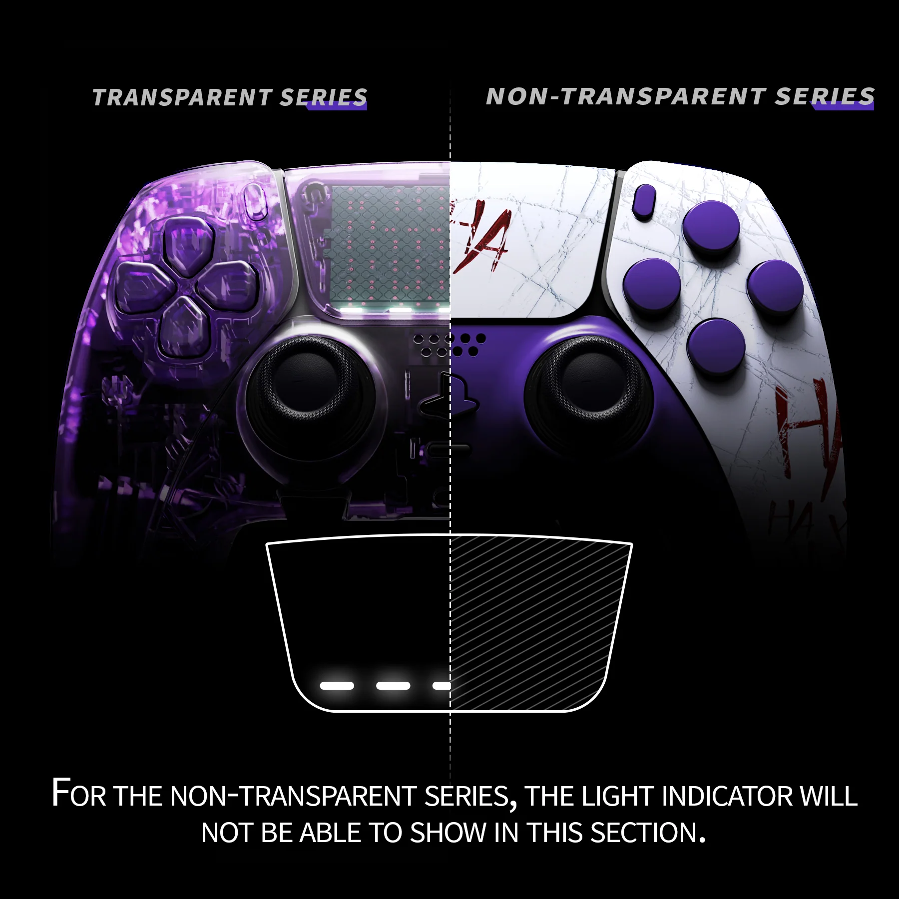 eXtremeRate Replacement Full Set Shells with Buttons Compatible with PS5 Edge Controller - Clown HAHAHA - Image 4