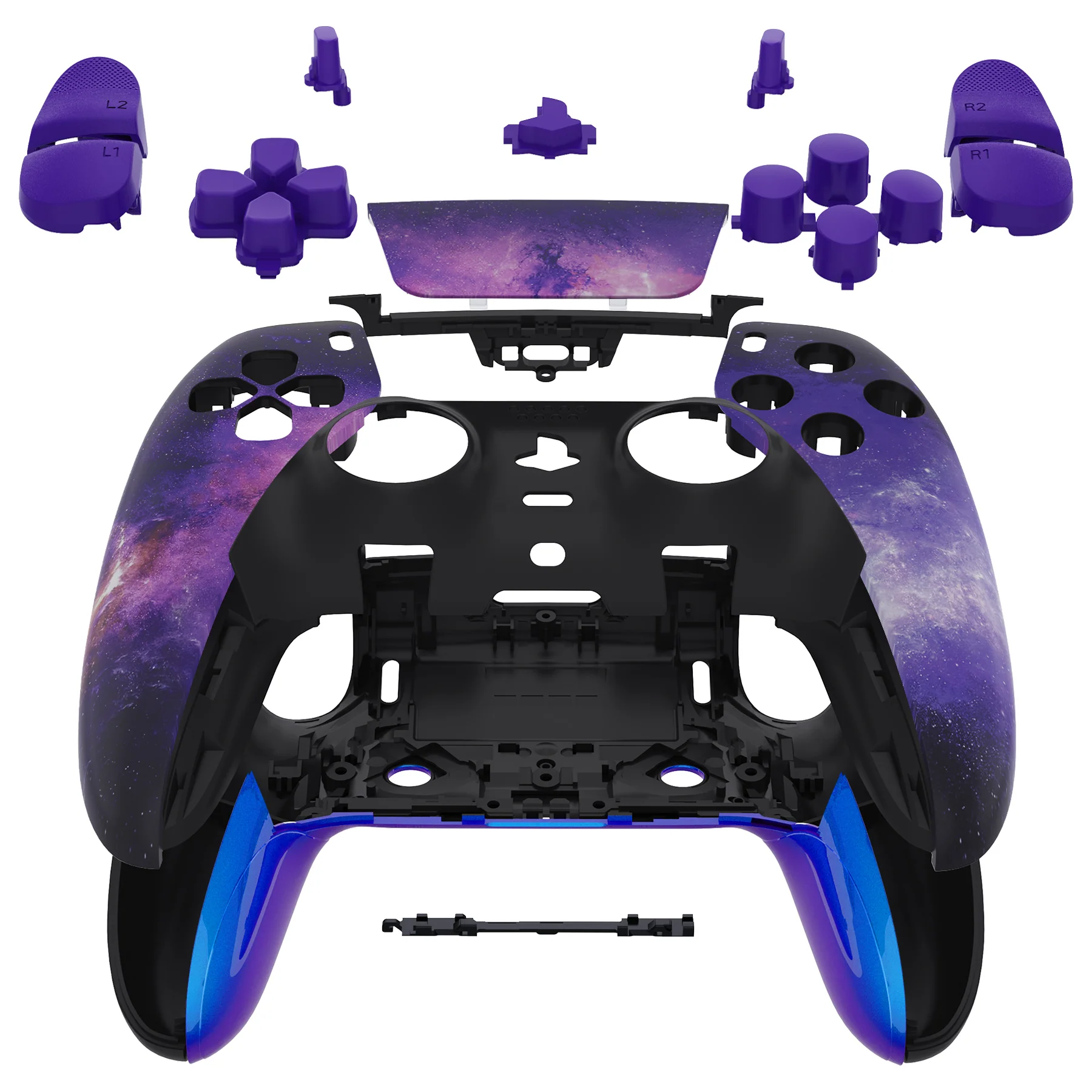 eXtremeRate Replacement Full Set Shells with Buttons Compatible with PS5 Edge Controller - Nebula Galaxy - Image 3