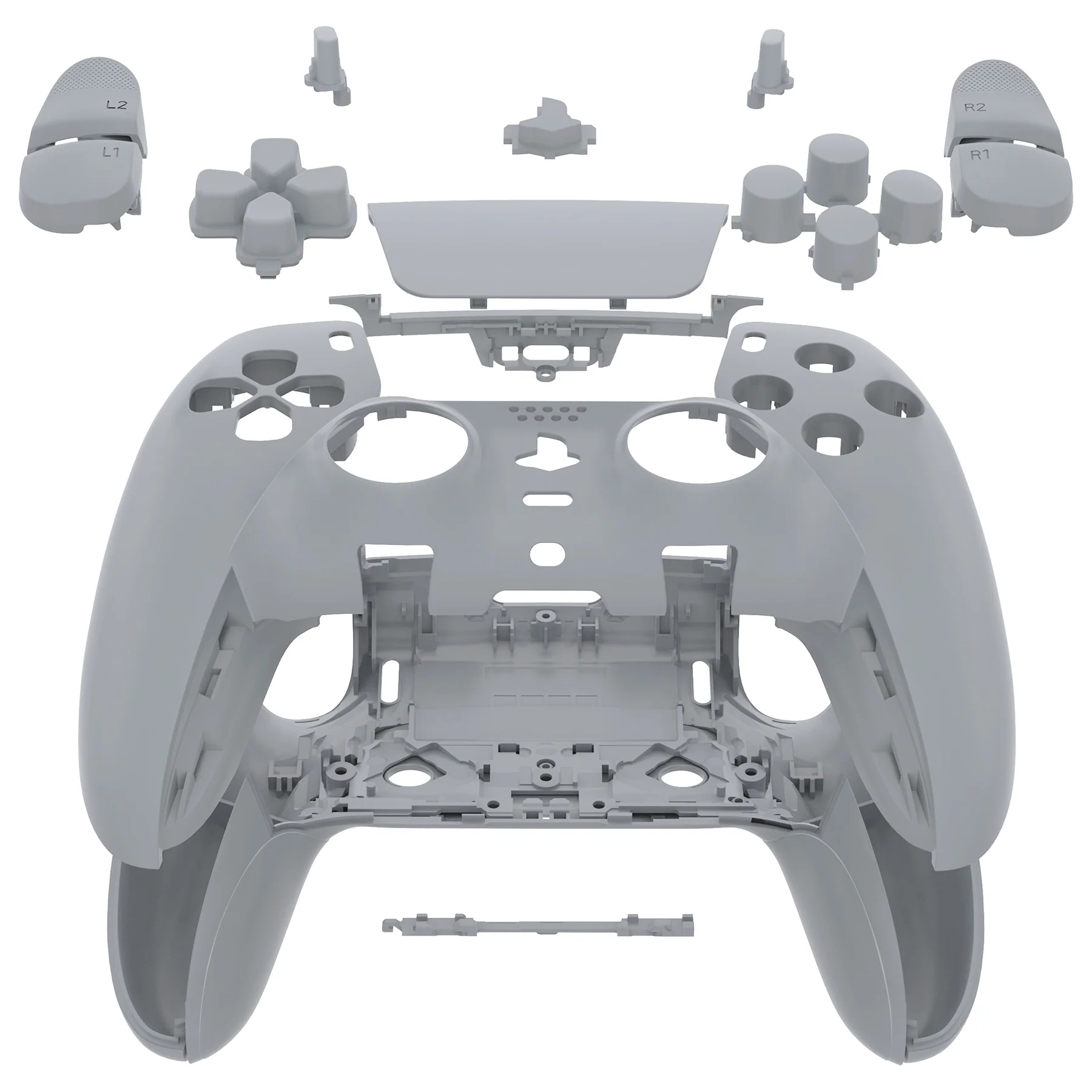 eXtremeRate Replacement Full Set Shells with Buttons Compatible with PS5 Edge Controller - New Hope Gray - Image 3