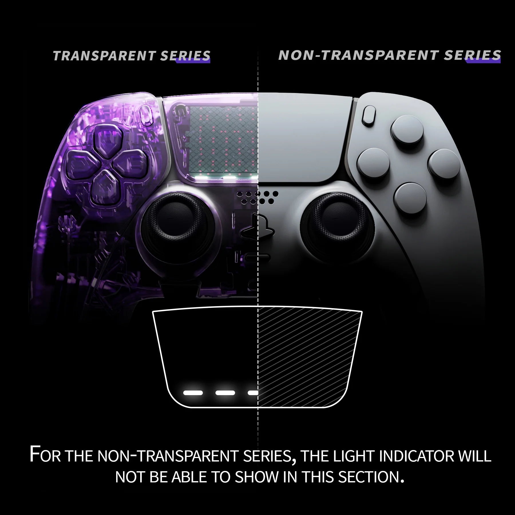 eXtremeRate Replacement Full Set Shells with Buttons Compatible with PS5 Edge Controller - New Hope Gray - Image 4