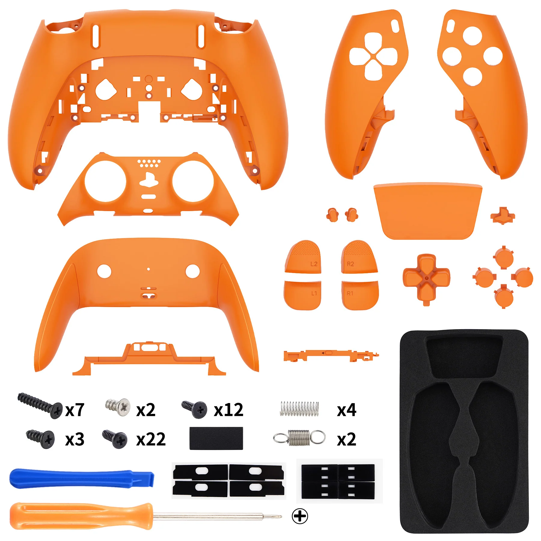 eXtremeRate Replacement Full Set Shells with Buttons Compatible with PS5 Edge Controller - Royal Orange - Image 2