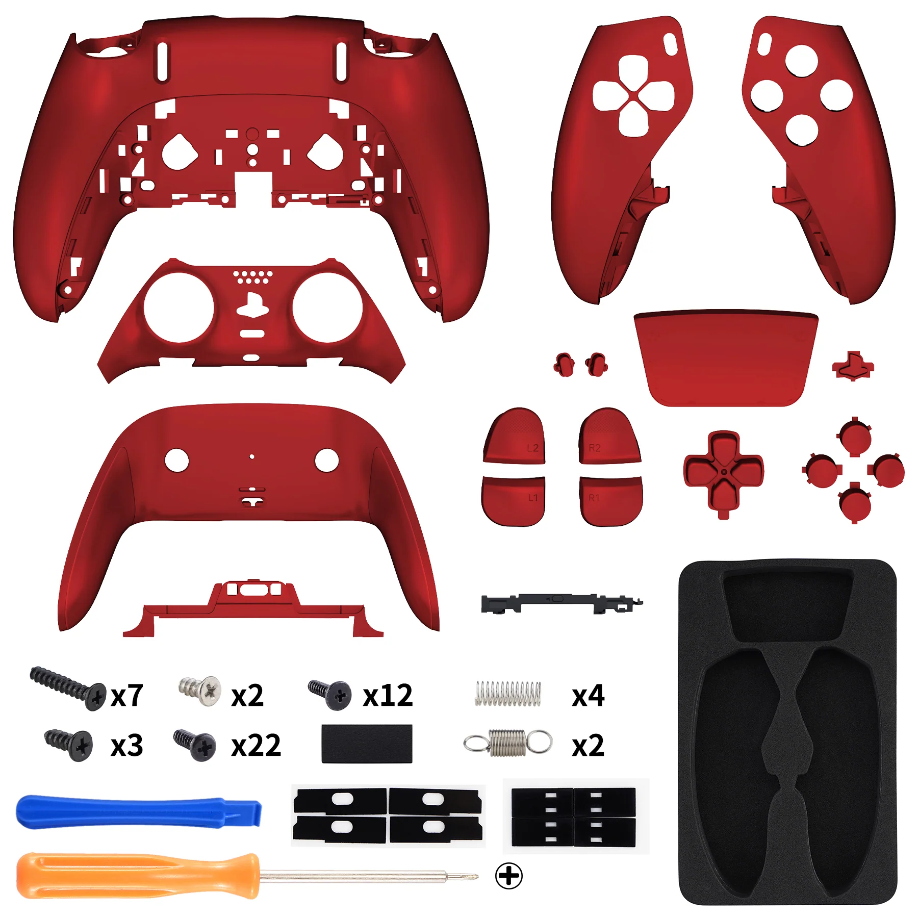 eXtremeRate Replacement Full Set Shells with Buttons Compatible with PS5 Edge Controller - Scarlet Red - Image 2