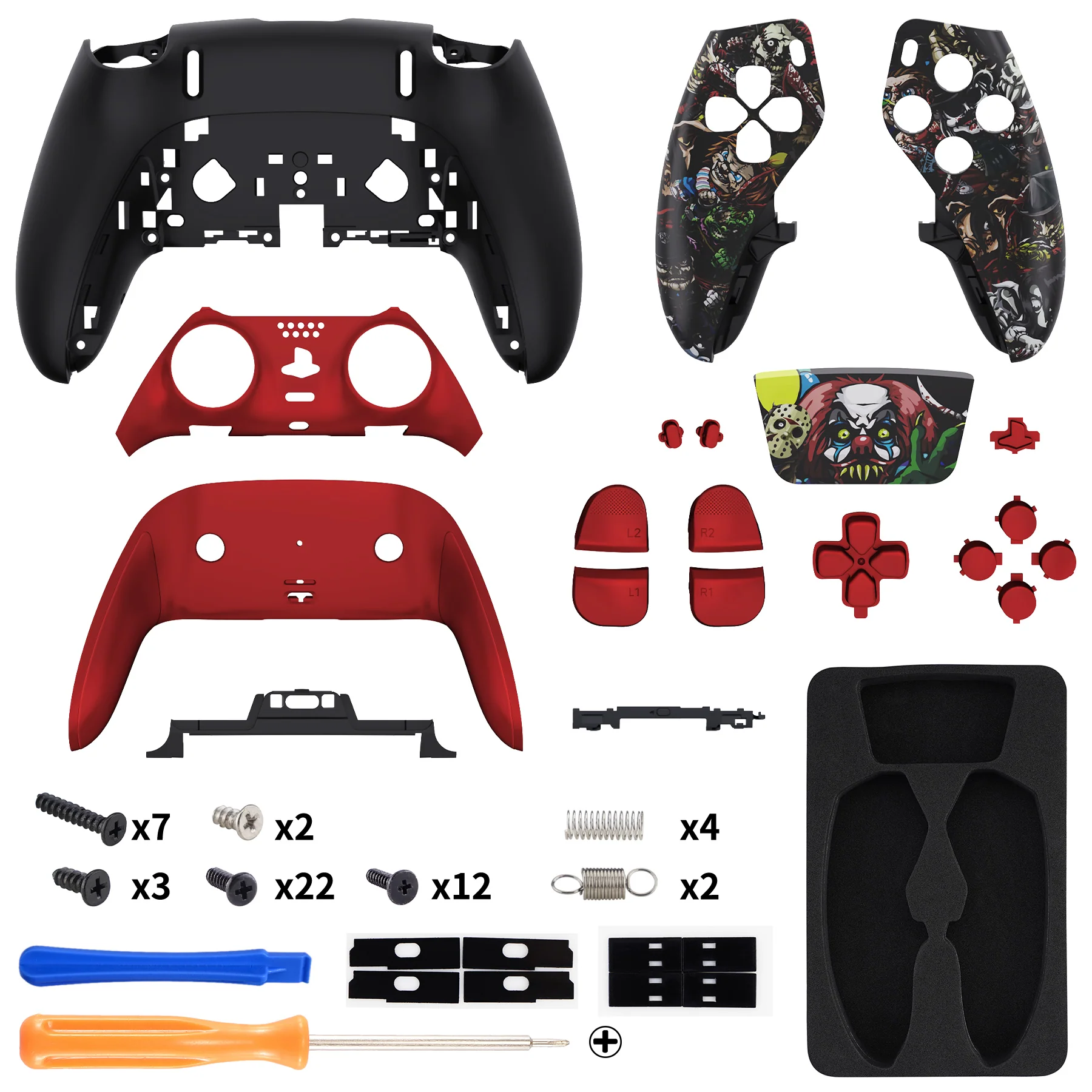 eXtremeRate Replacement Full Set Shells with Buttons Compatible with PS5 Edge Controller - Scary Party - Image 2