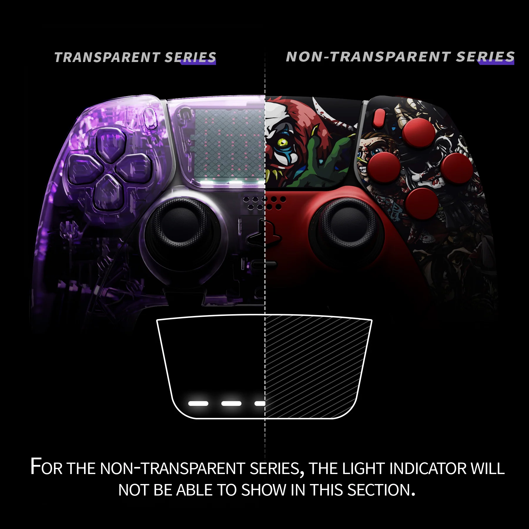 eXtremeRate Replacement Full Set Shells with Buttons Compatible with PS5 Edge Controller - Scary Party - Image 4